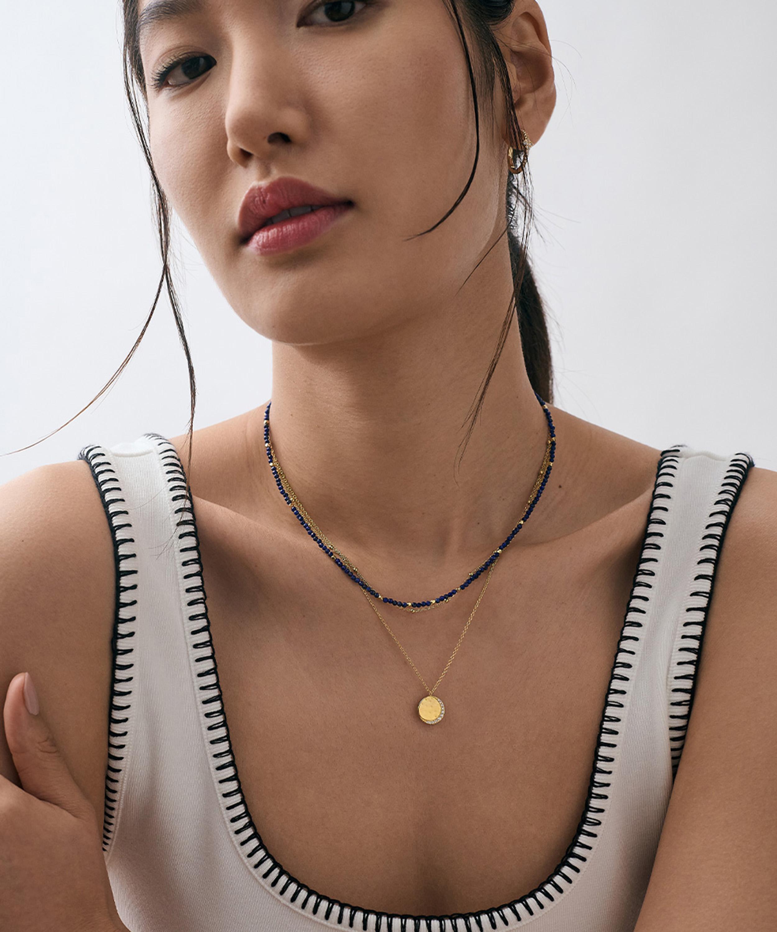 Astley Clarke - 18ct Gold-Plated Vermeil Silver Biography Lapis Necklace image number 1