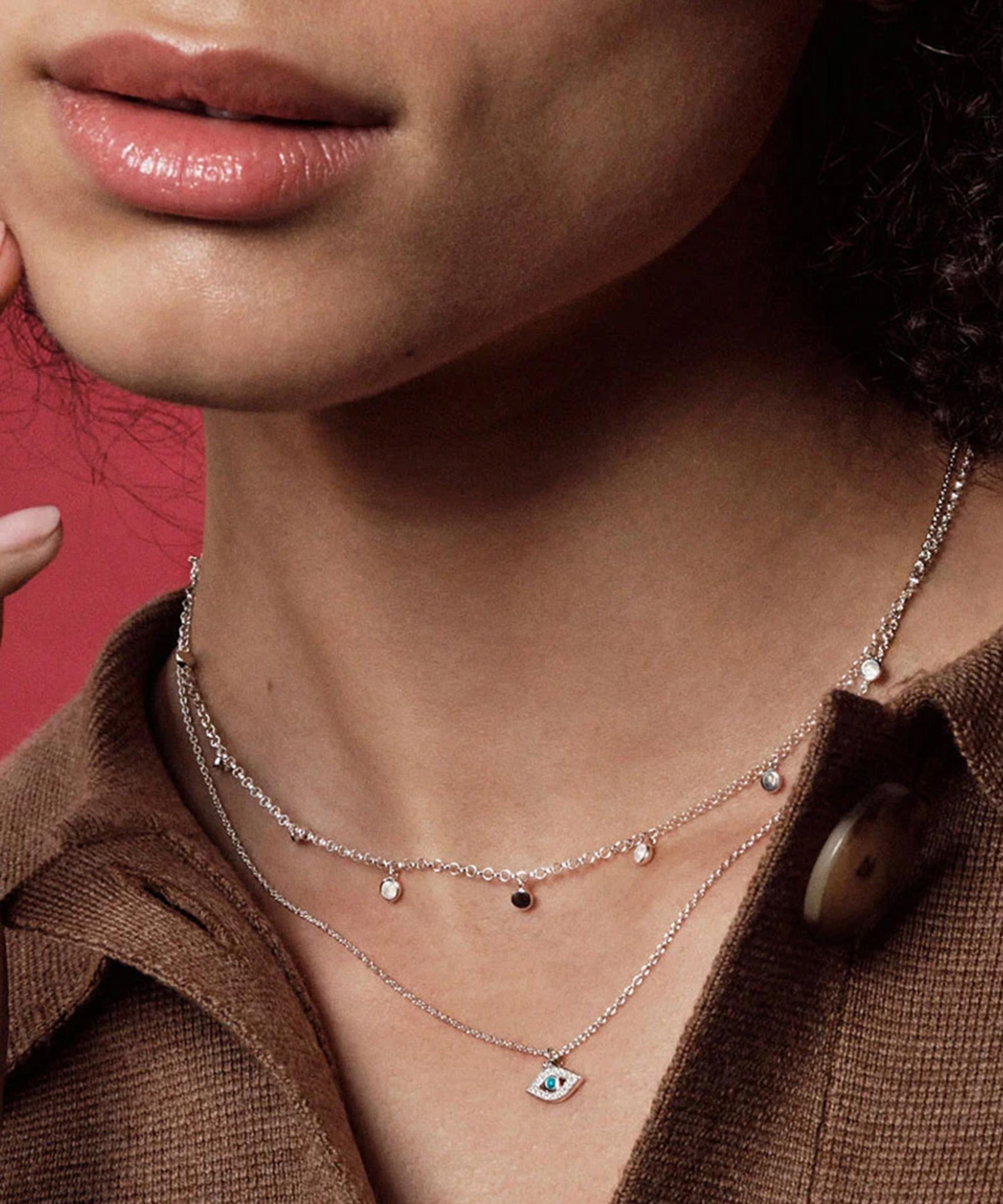 Astley Clarke - Sterling Silver Biography Mini Evil Eye Pendant Necklace image number 1