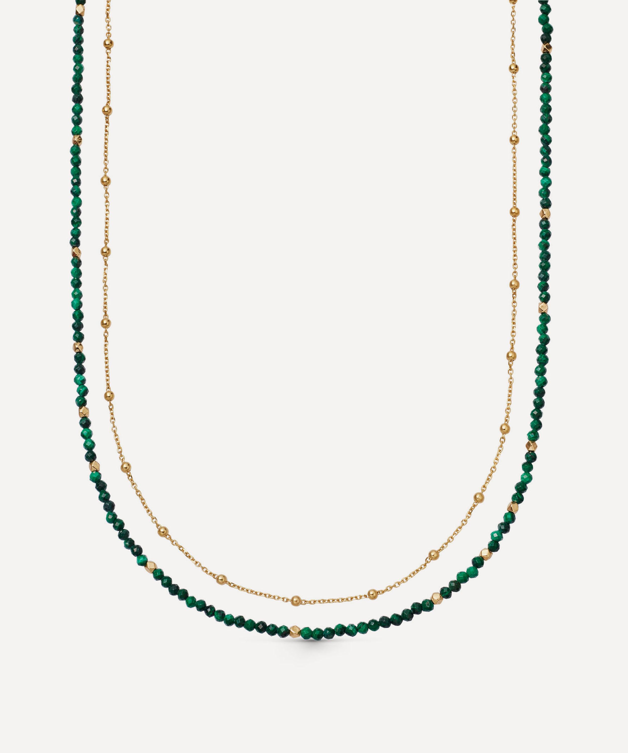 Astley Clarke - 18ct Gold-Plated Vermeil Silver Biography Malachite Necklace