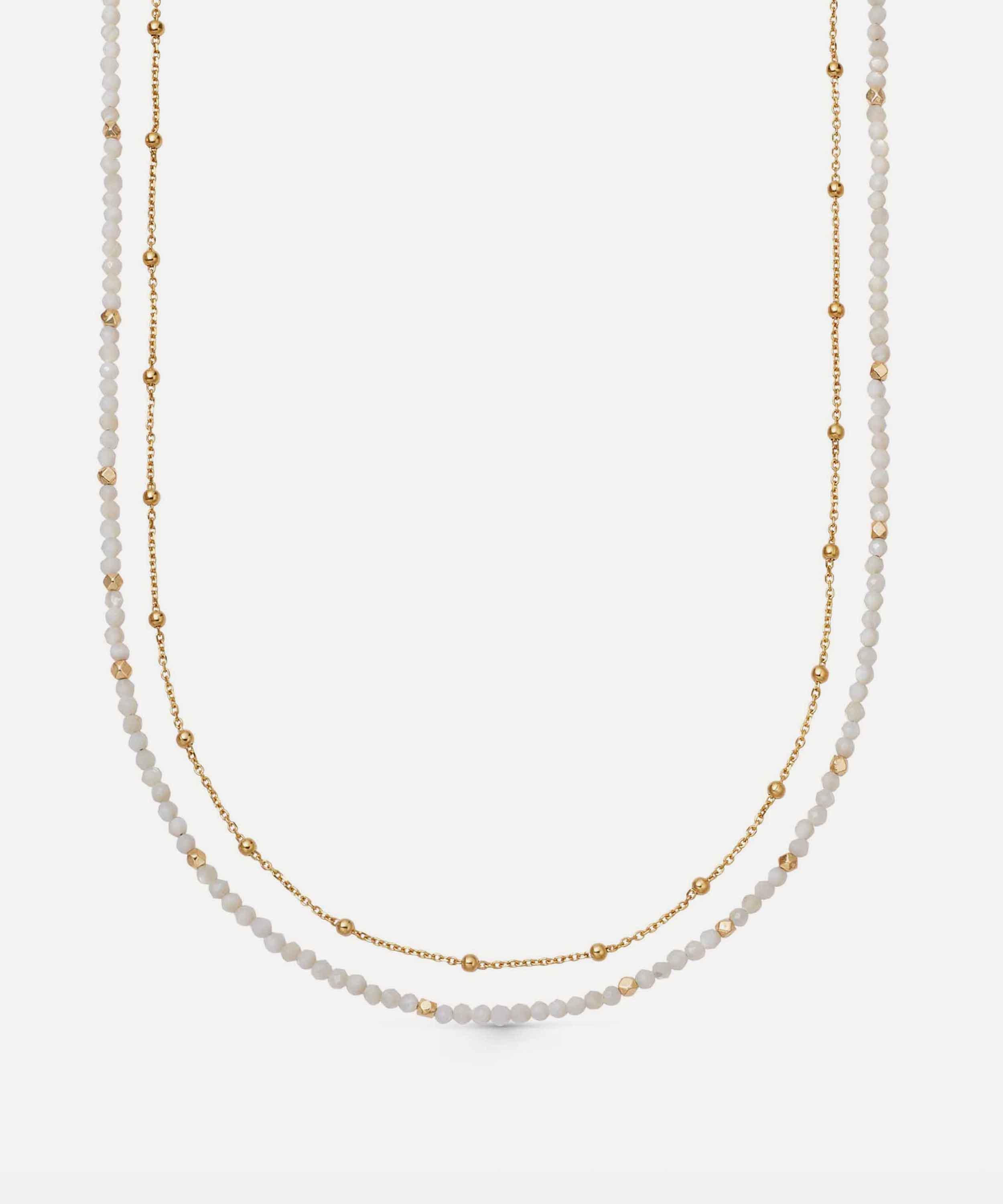 Astley Clarke - 18ct Gold-Plated Vermeil Silver Biography Mother of Pearl Necklace