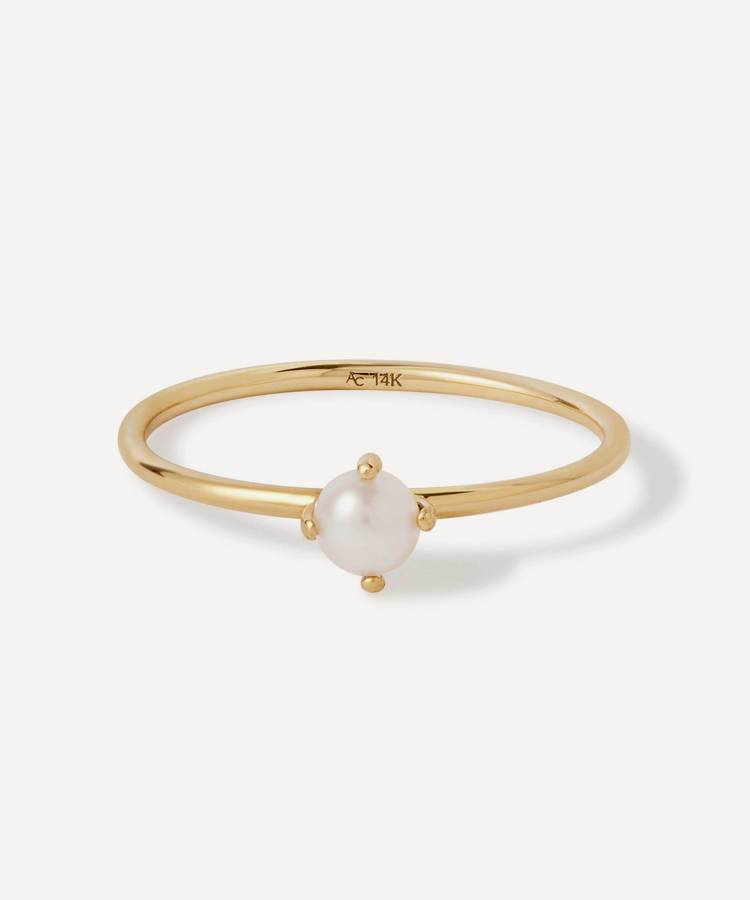 Astley Clarke - 14ct Gold Luna Mini Pearl Ring