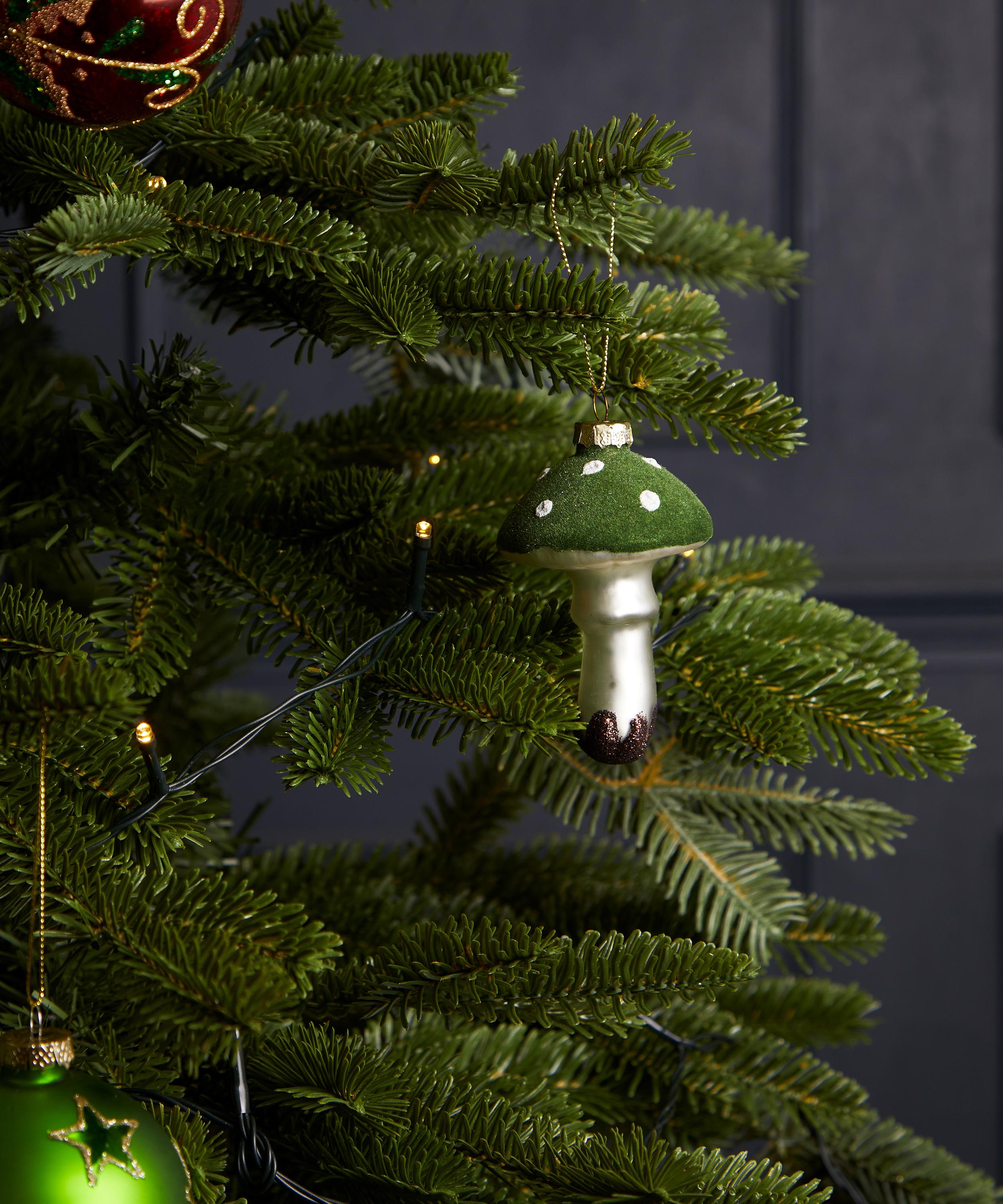 Christmas - Dark Green Mushroom Glass Ornament image number 1