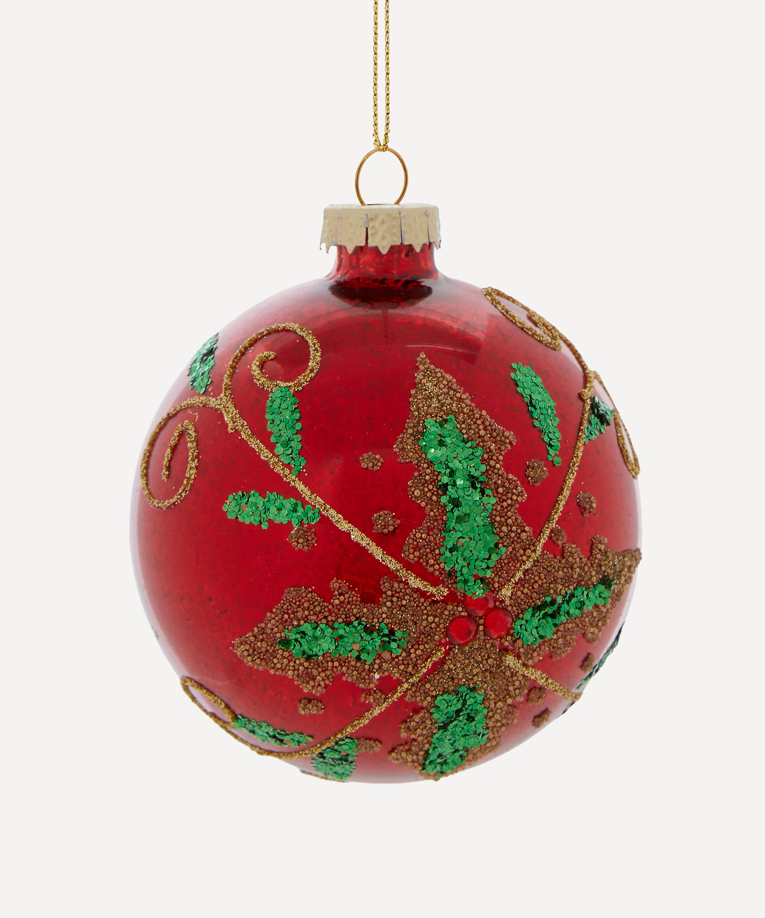 Christmas - Holly Wreath Glass Bauble image number 0