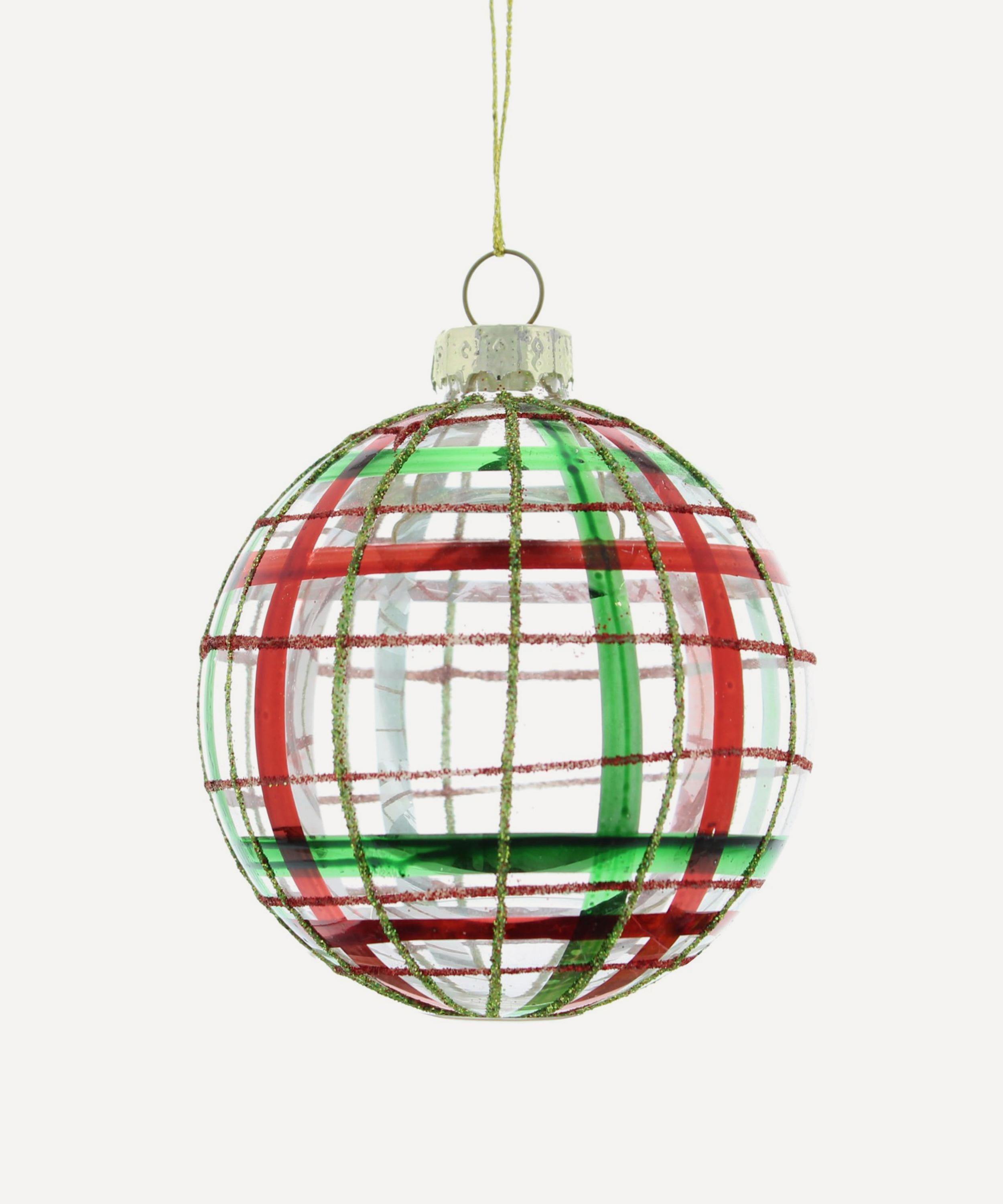 Christmas - Traditional Tartan Glass Bauble image number 0