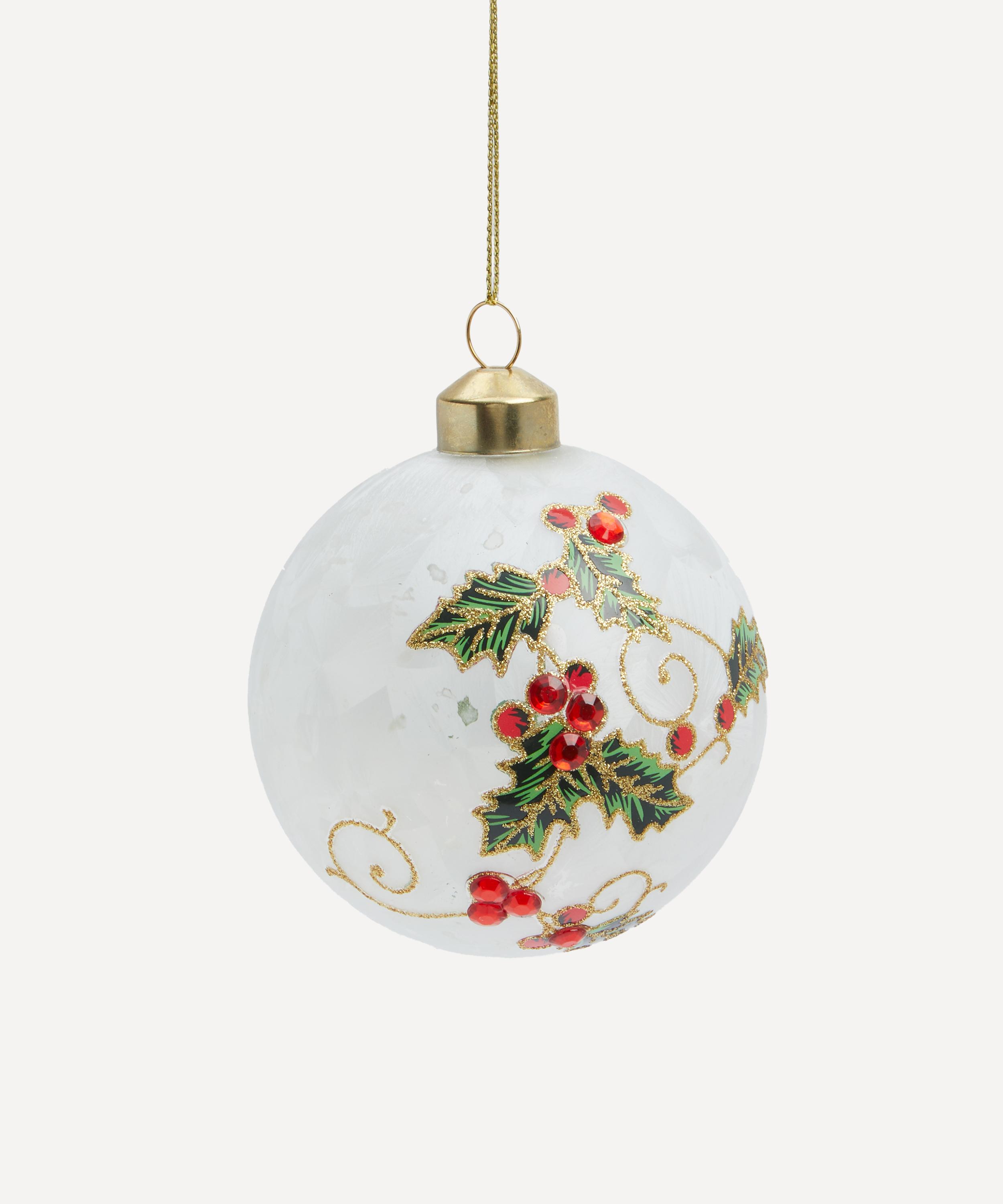 Christmas - Holly and Berry Glass Bauble image number 0