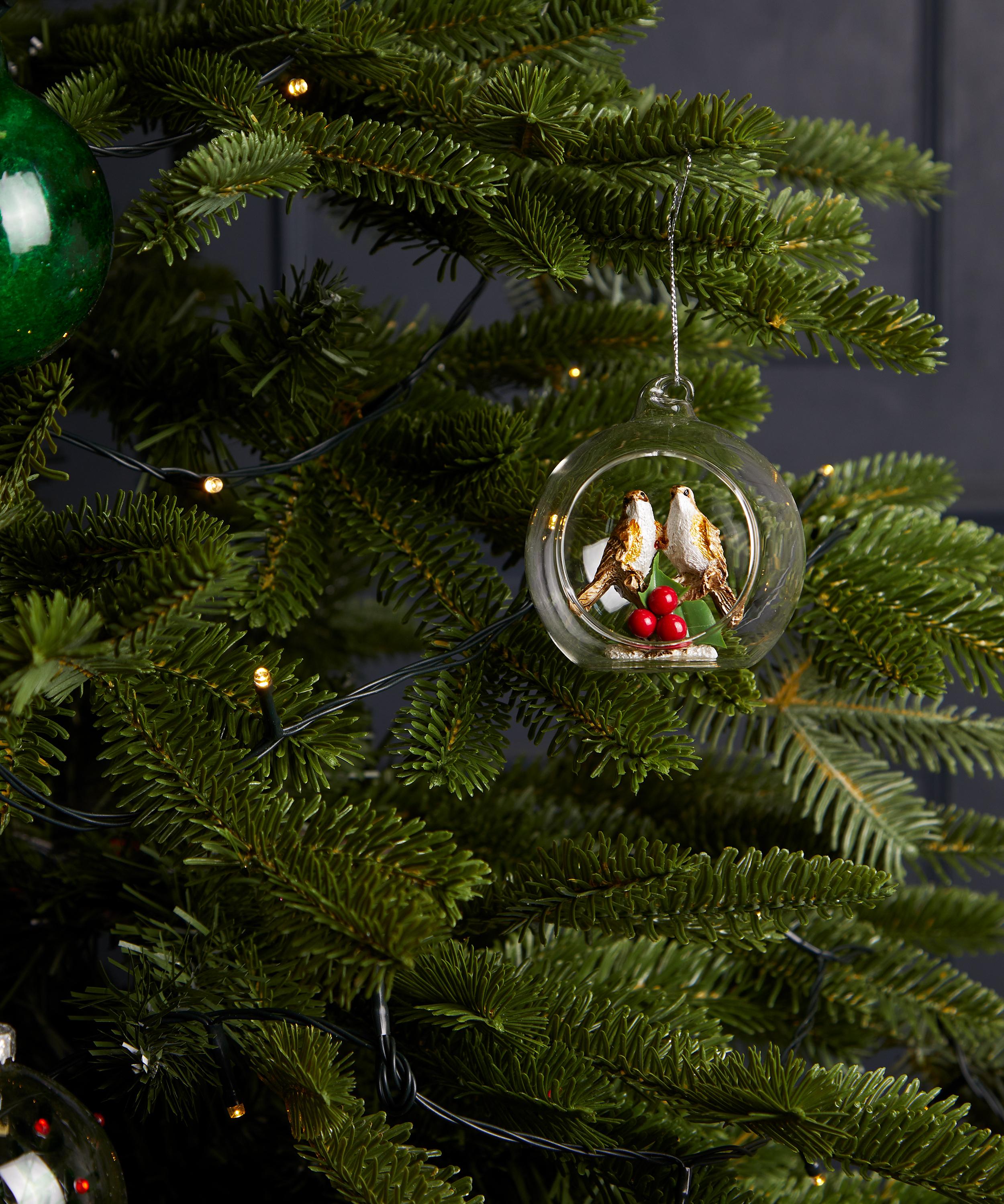 Christmas - Robin Scene Glass Bauble image number 1
