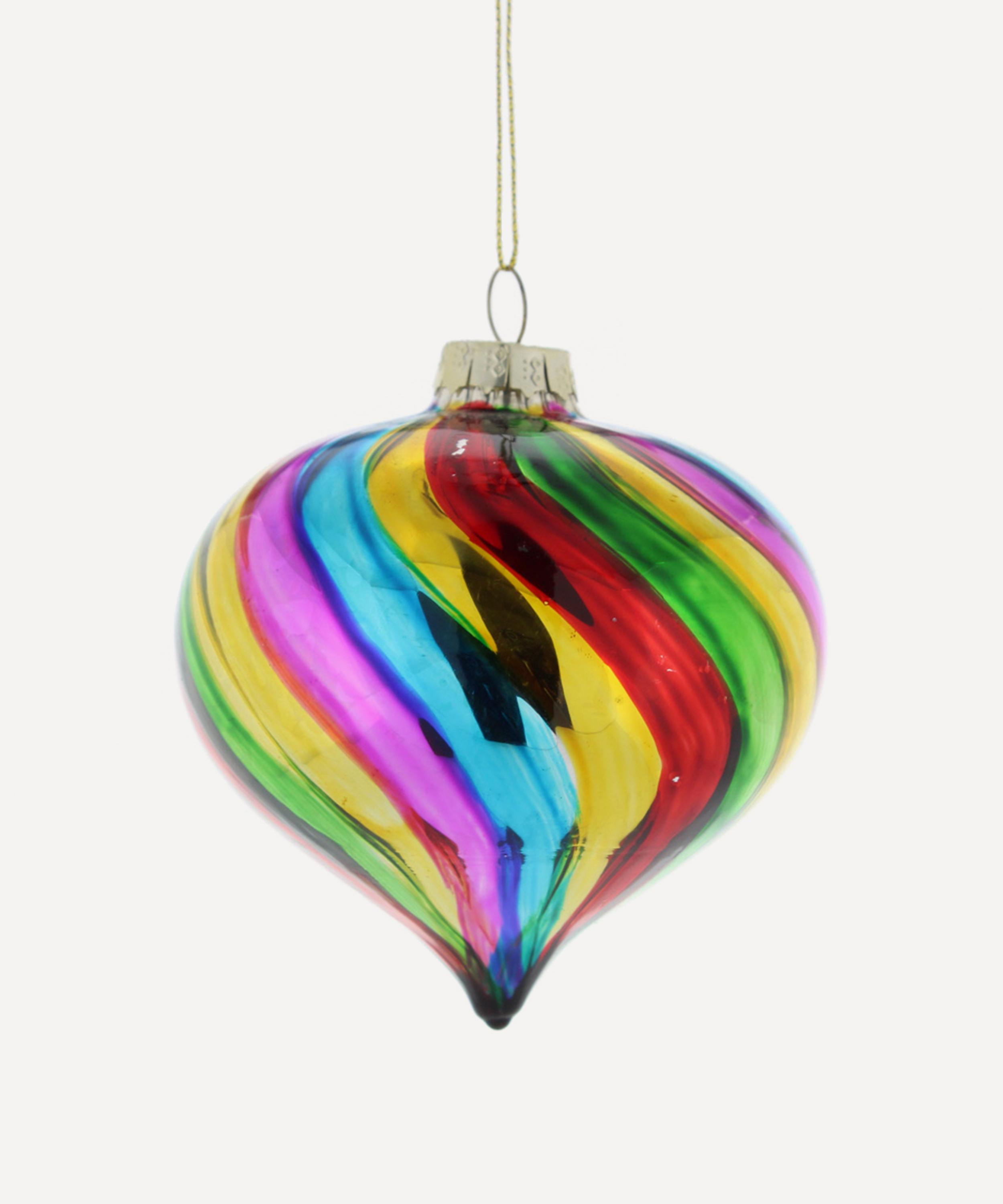 Christmas - Glass Multicoloured Onion Ornament image number 0