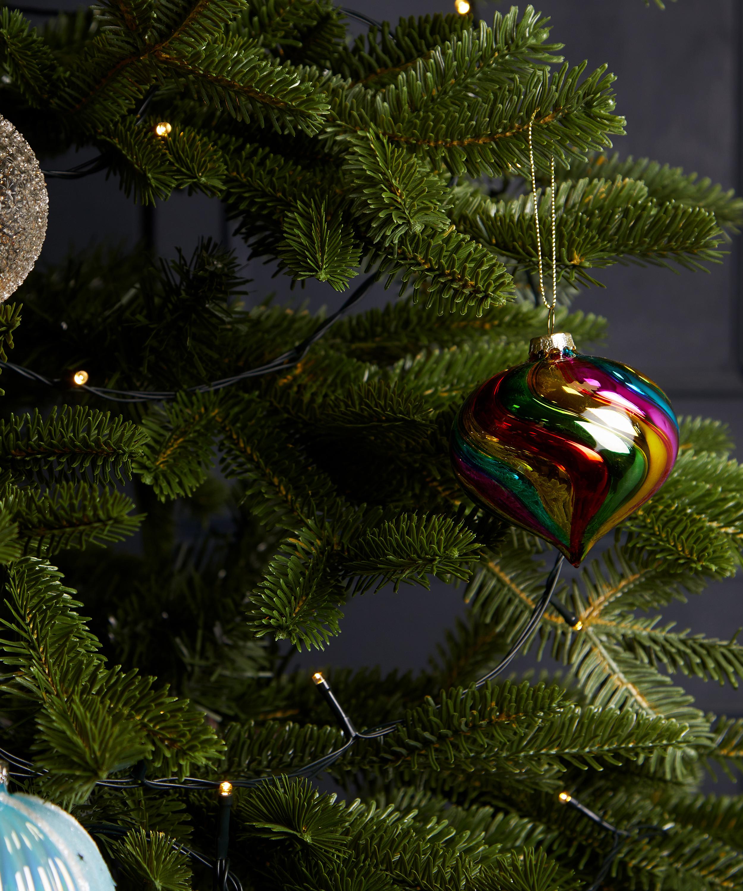 Christmas - Glass Multicoloured Onion Ornament image number 1