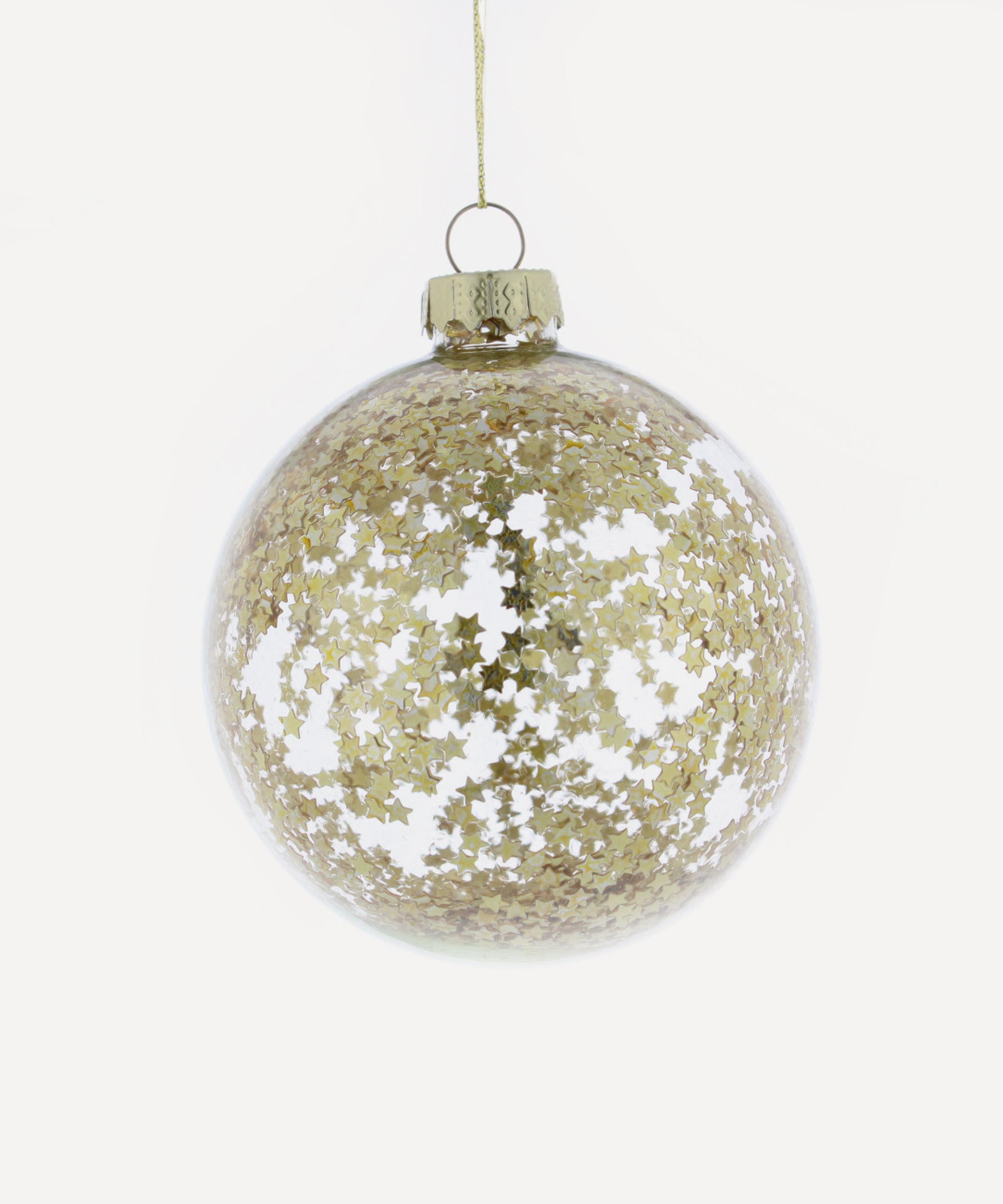 Christmas - Glass Gold Star Bauble image number 0
