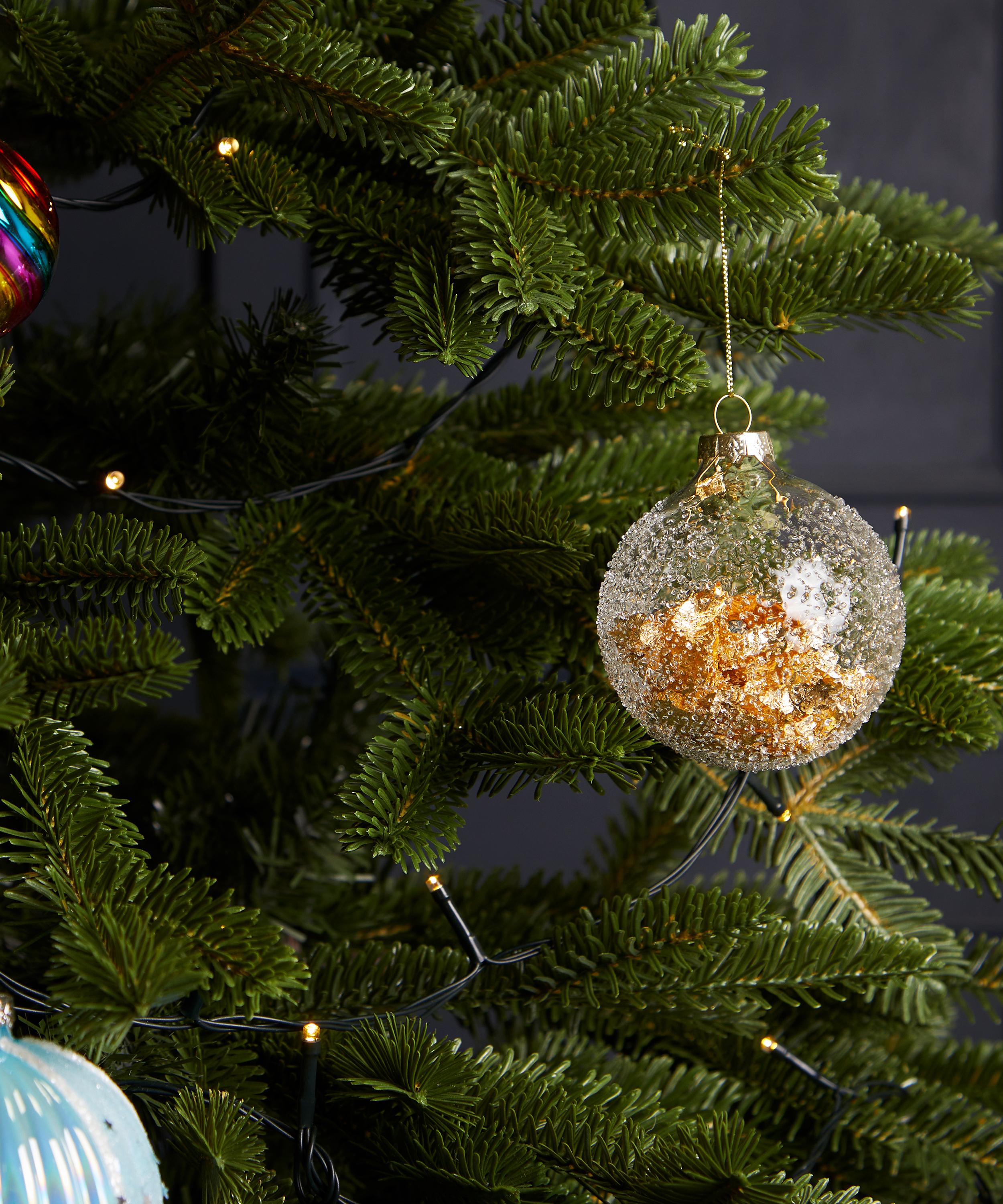 Christmas - Glass Gold Flake Bauble image number 1