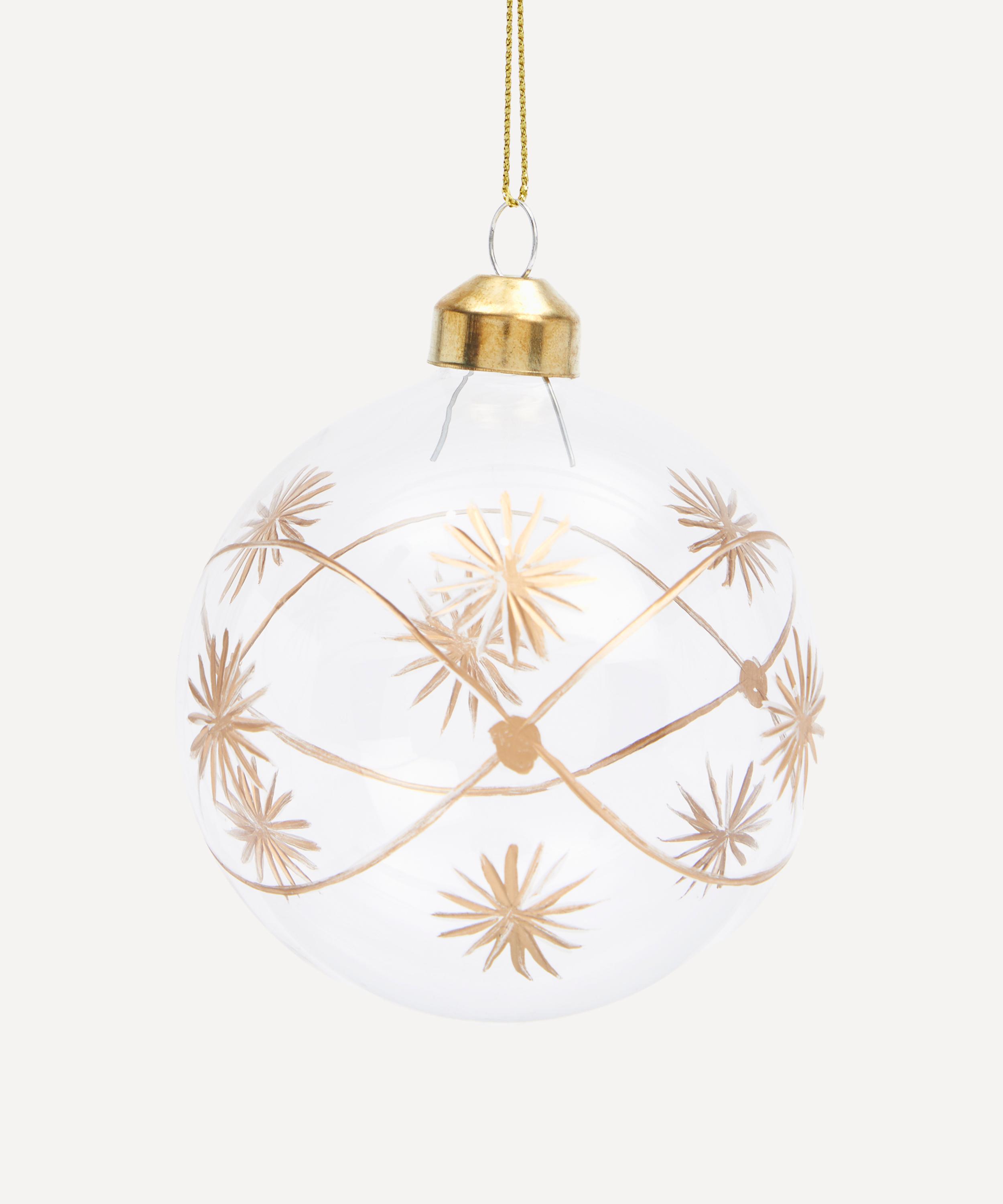 Christmas - Glass Gold Etched Burst Bauble image number 0
