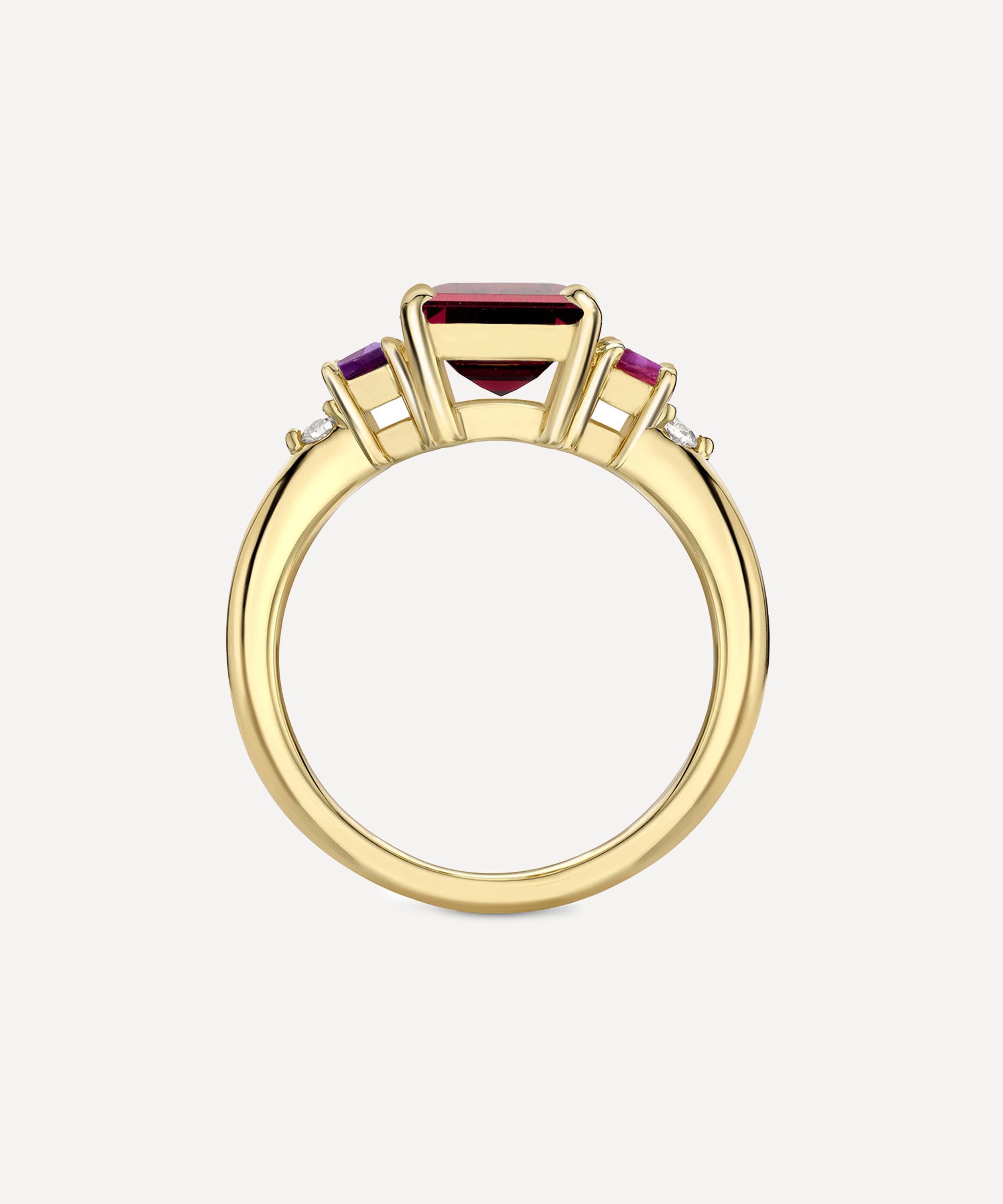 Dinny Hall - 9ct Gold Charli Rhodolite Garnet Ring image number 1