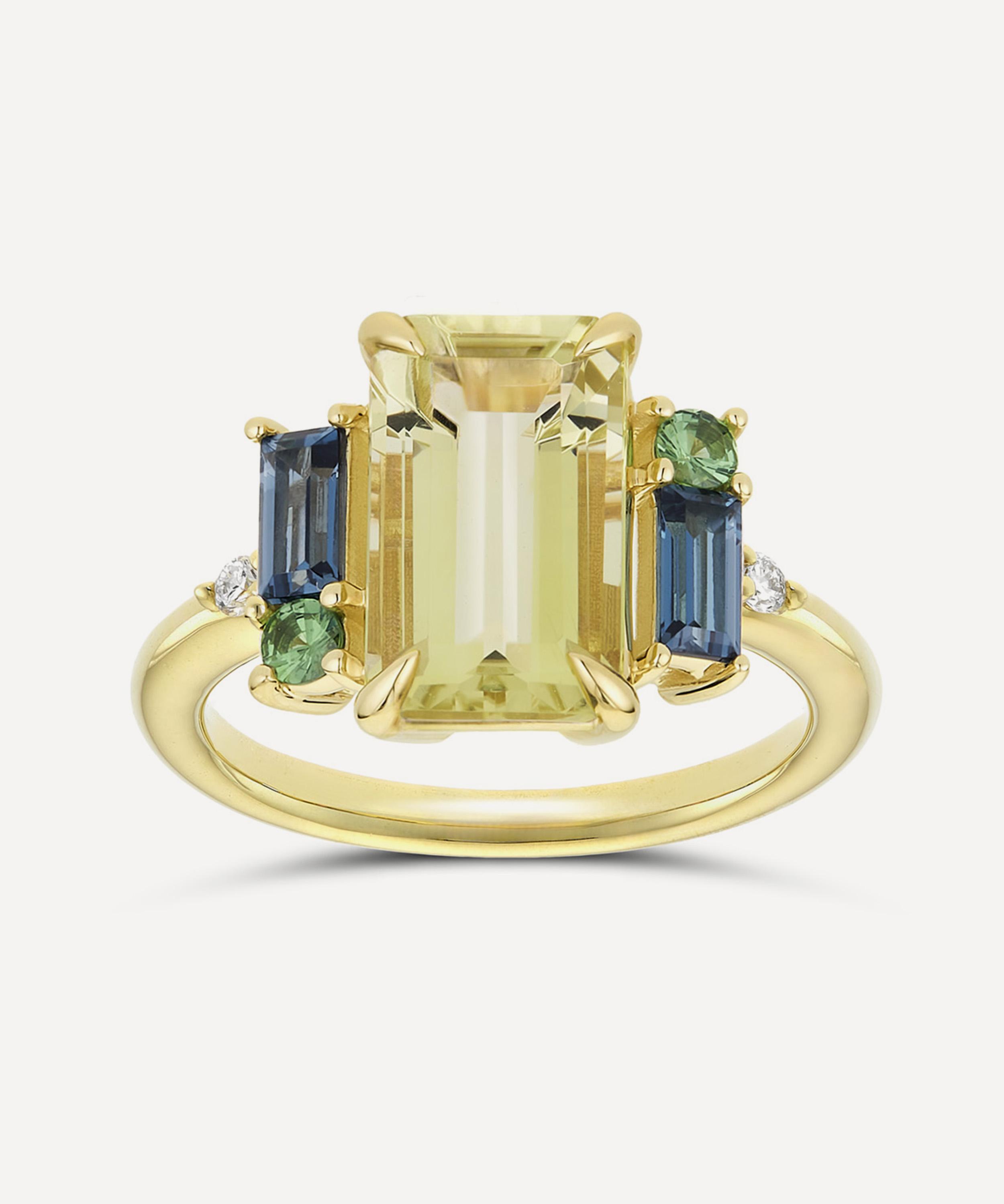 Dinny Hall - 9ct Gold Charli Olive Quartz Ring