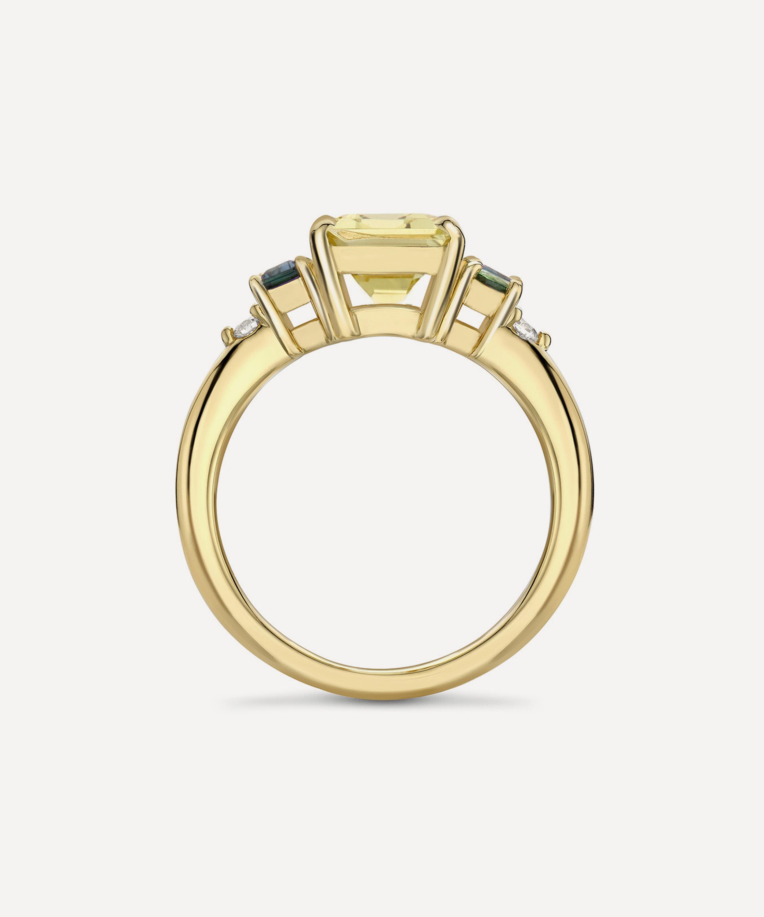 Dinny Hall - 9ct Gold Charli Olive Quartz Ring image number 1