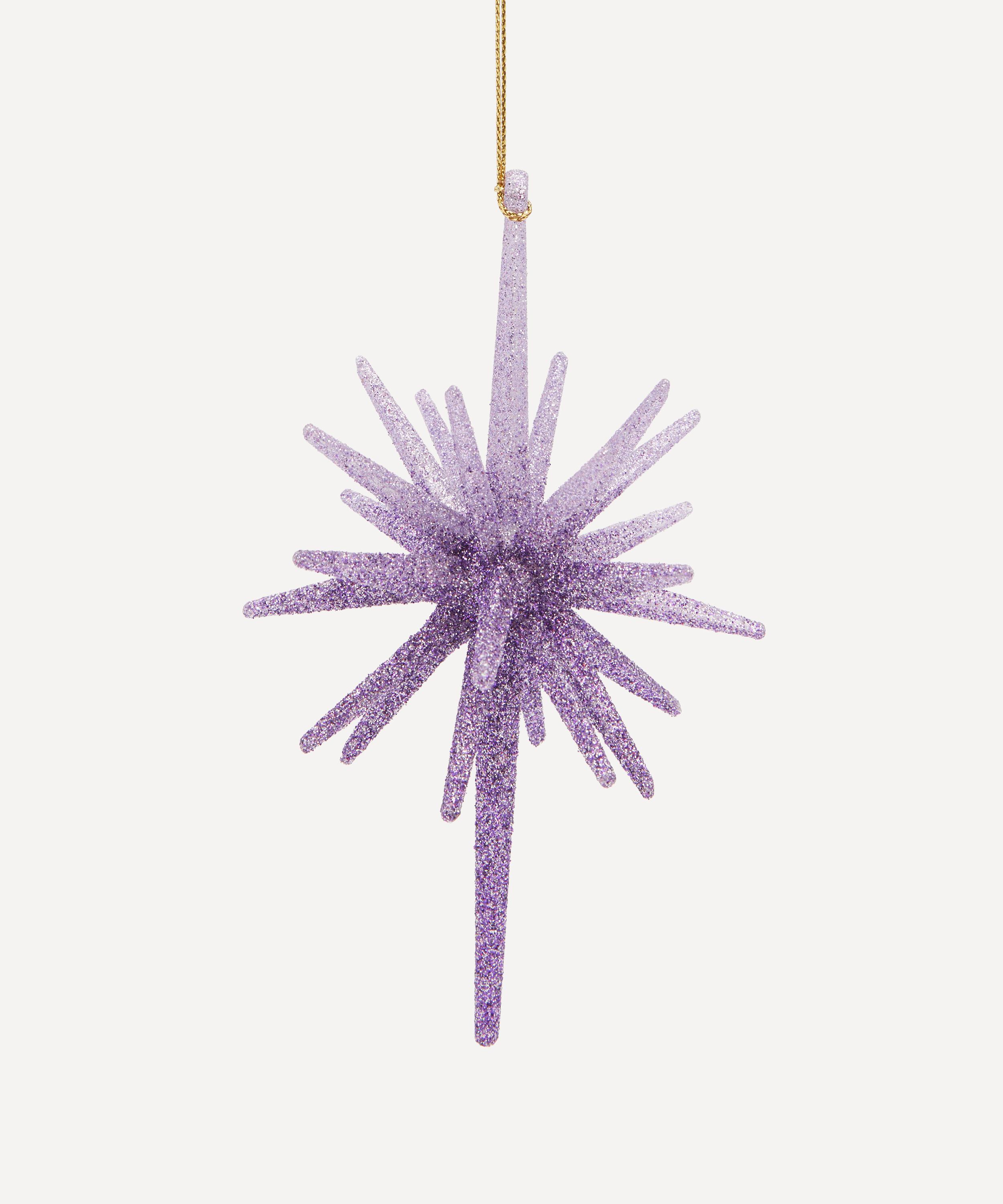 Christmas - Acrylic Lilac Glitter Starburst Ornament image number 0
