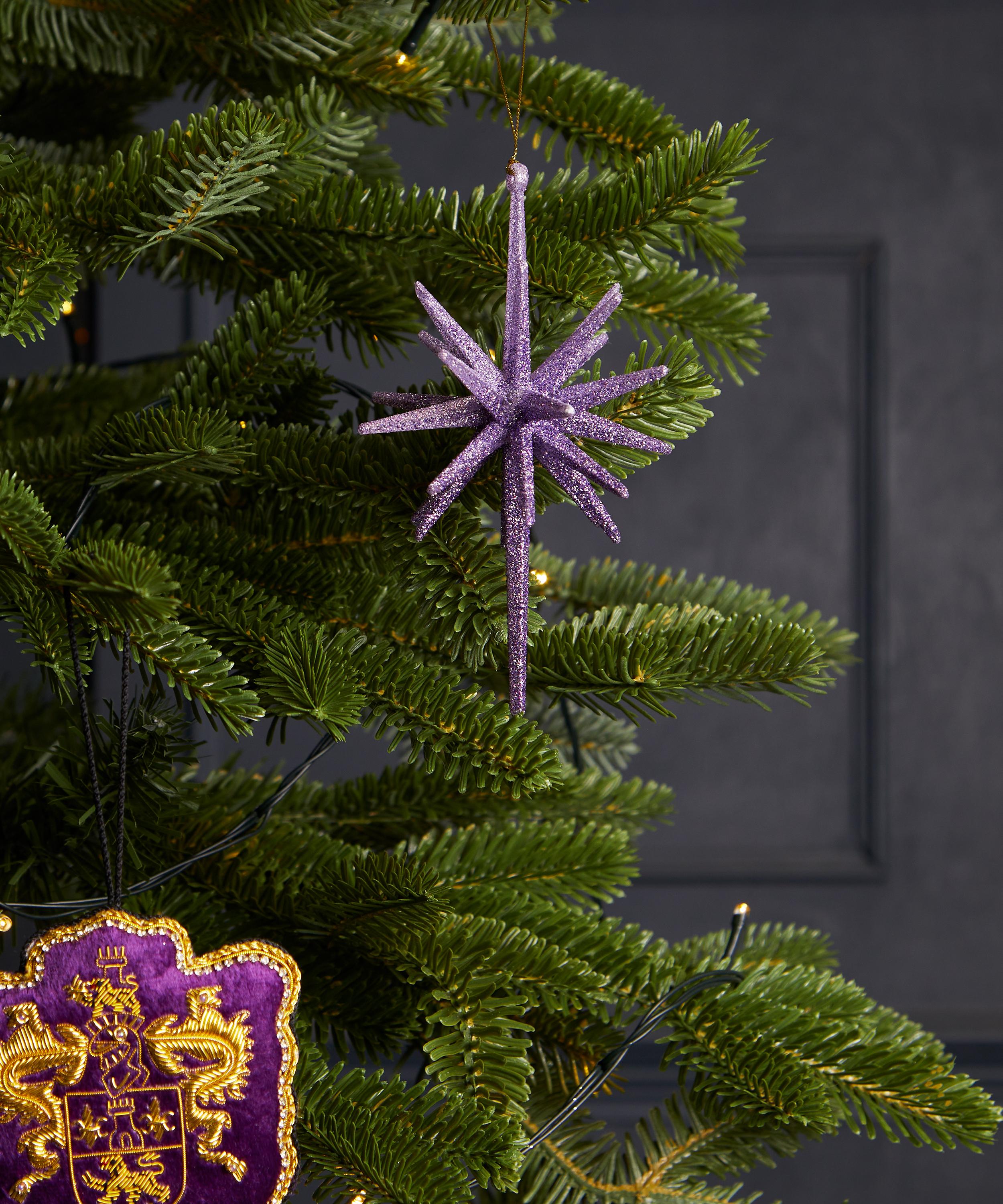 Christmas - Acrylic Lilac Glitter Starburst Ornament image number 1