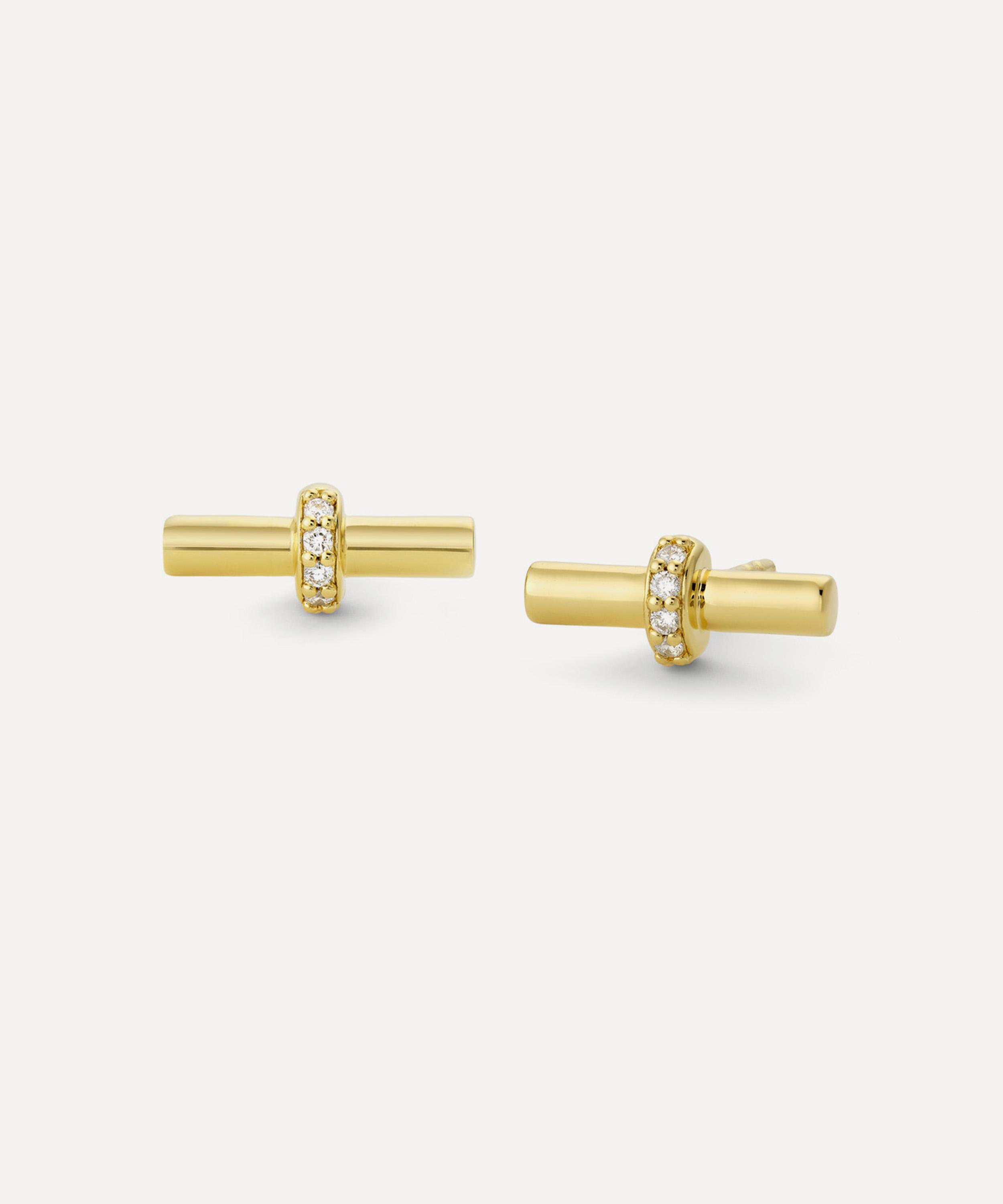 Dinny Hall - 18ct Gold-Plated Vermeil Silver My World T-Bar Stud Earrings