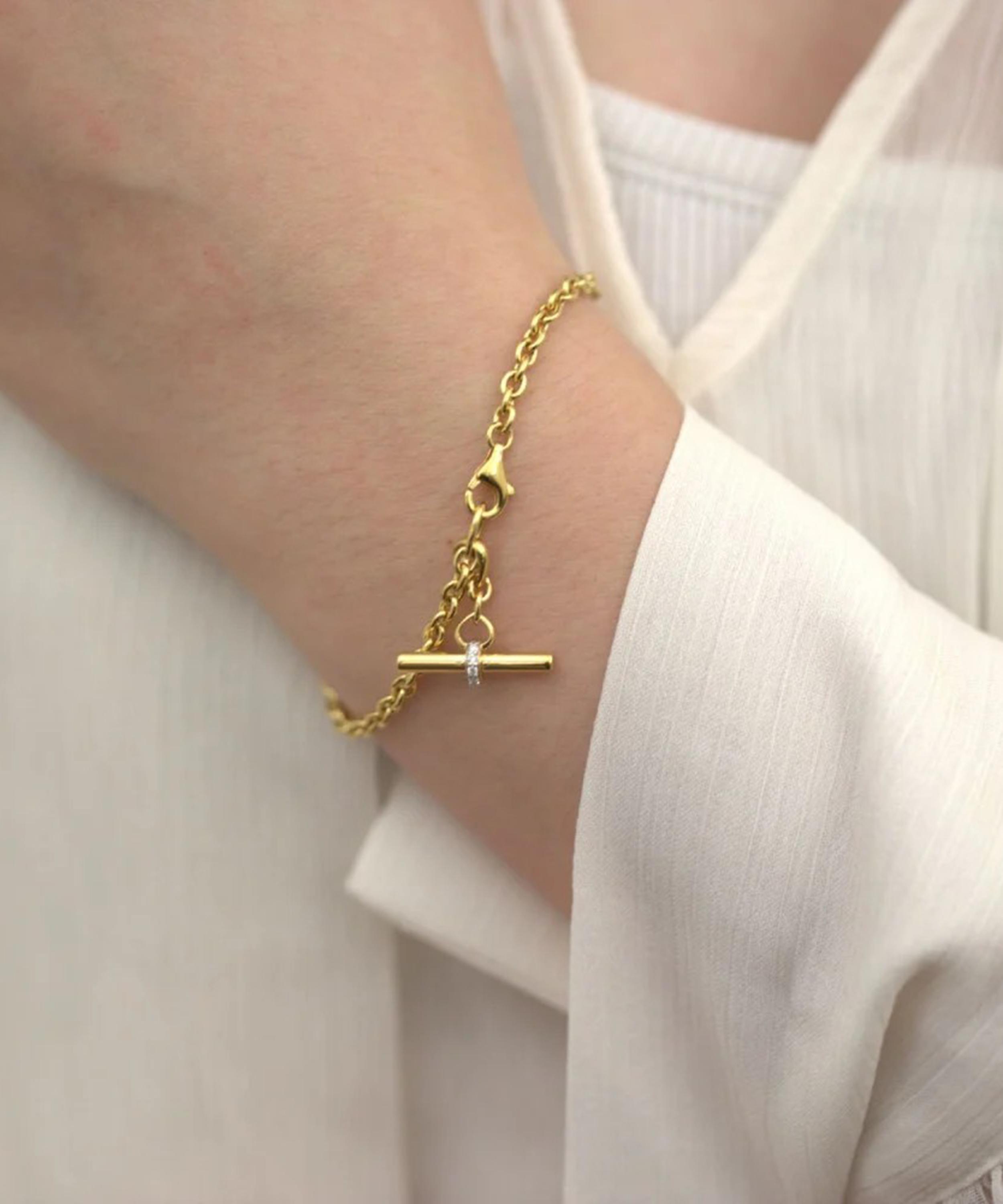 Dinny Hall - 18ct Gold-Plated Vermeil Silver My World T-Bar Bracelet image number 1