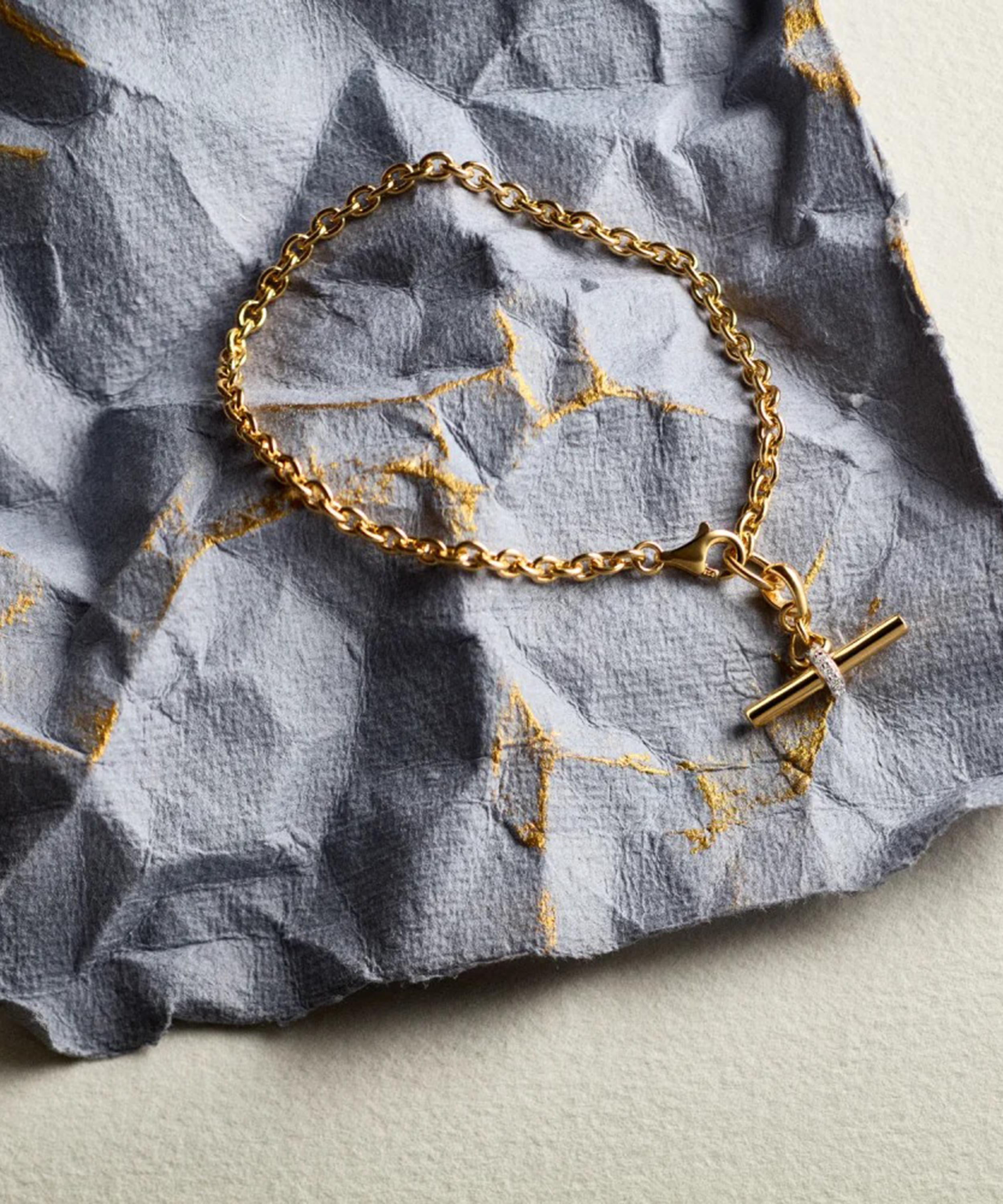 Dinny Hall - 18ct Gold-Plated Vermeil Silver My World T-Bar Bracelet image number 2