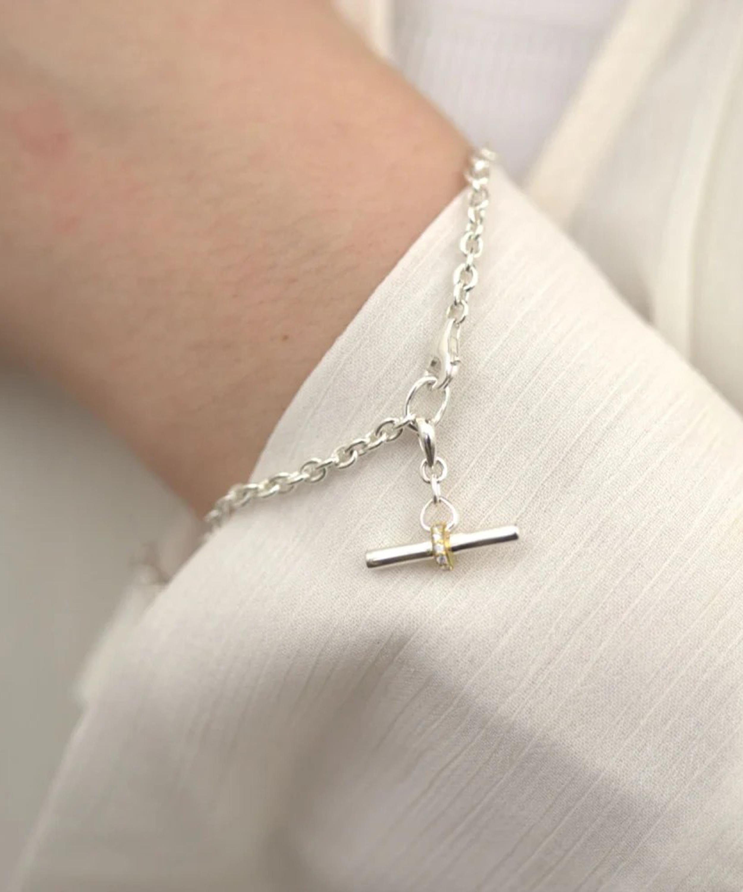 Dinny Hall - Sterling Silver My World T-Bar Bracelet image number 1