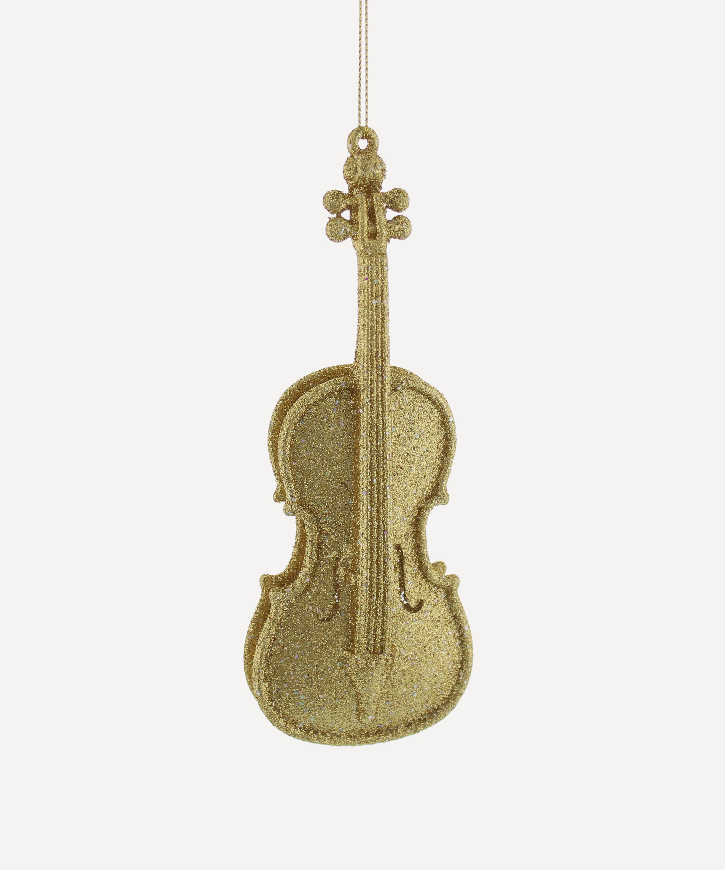 Christmas - Glitter Gold Violin Ornament image number 0