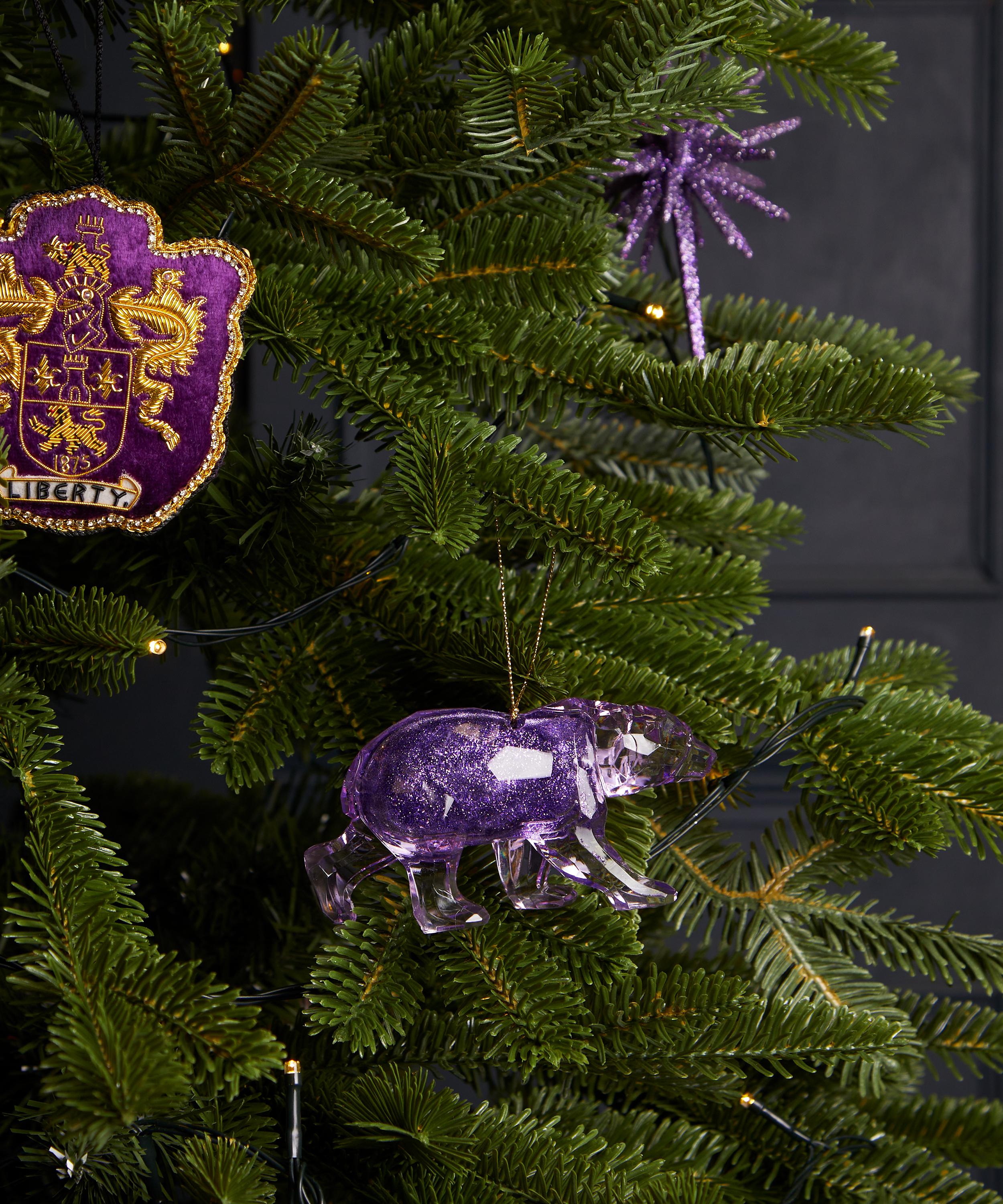 Christmas - Acrylic Lilac Glitter Polar Bear Ornament image number 1