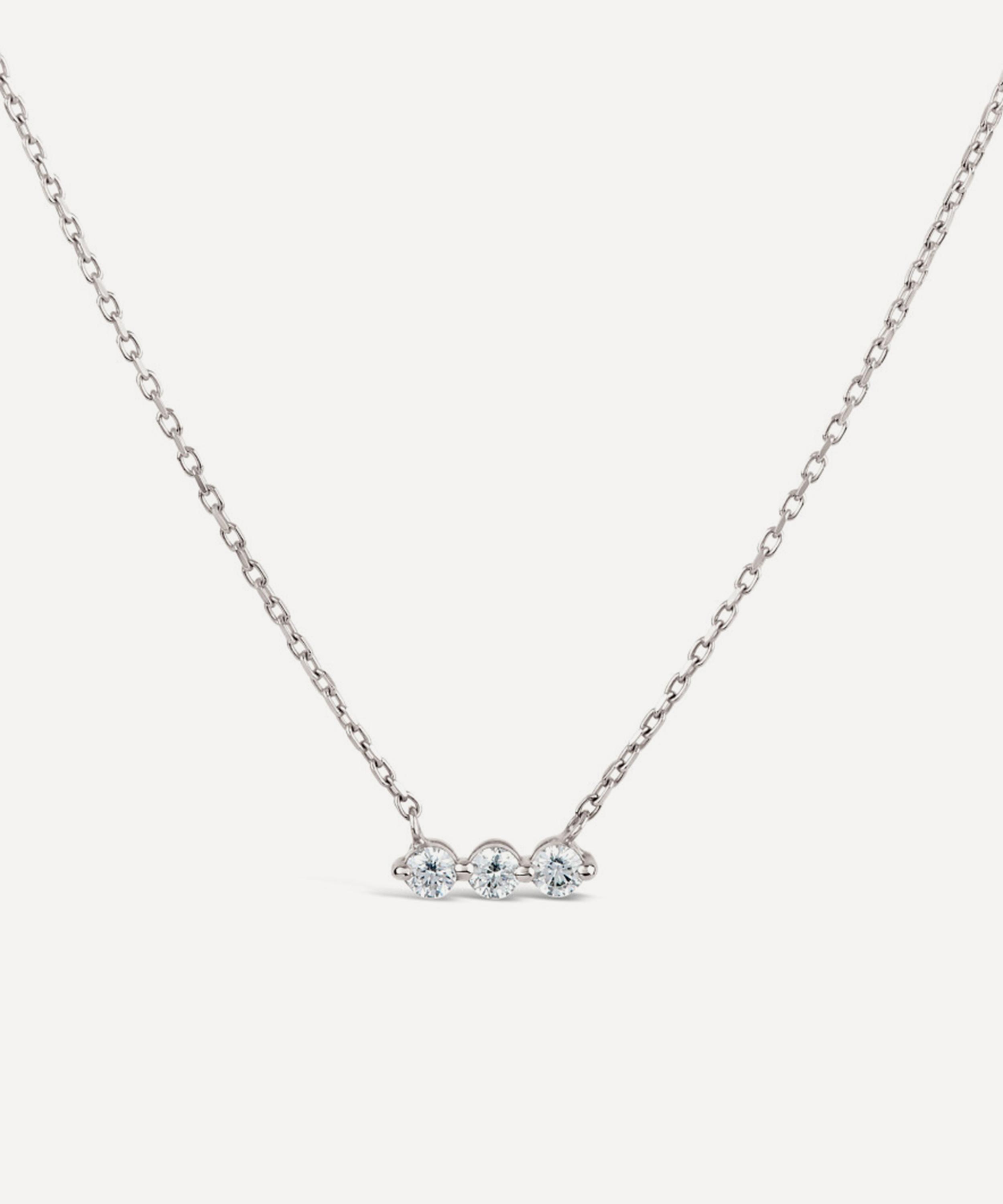 Dinny Hall - 9ct White Gold Shuga Lab-Grown Diamond Bar Pendant Necklace