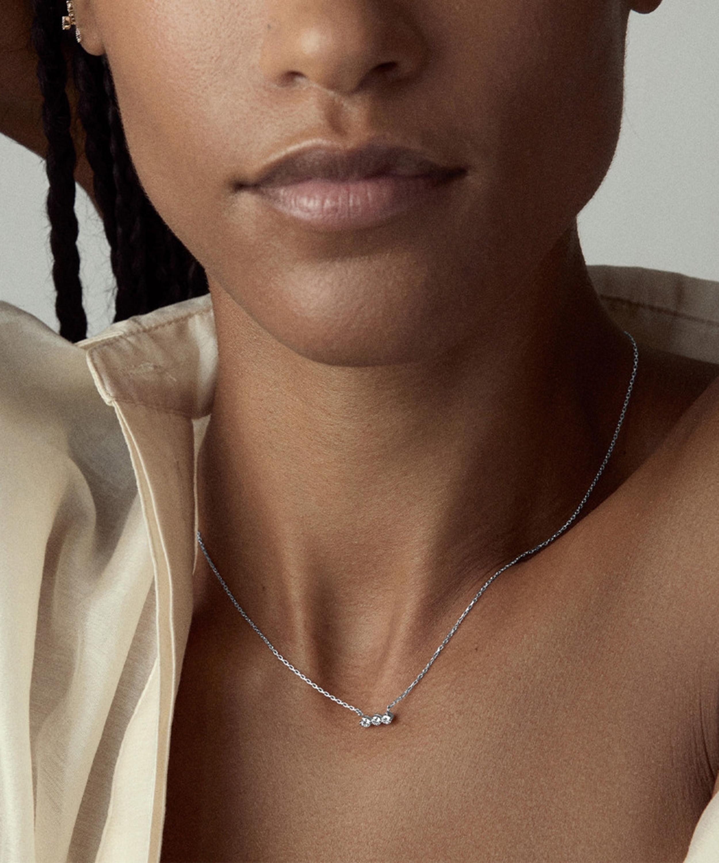 Dinny Hall - 9ct White Gold Shuga Lab-Grown Diamond Bar Pendant Necklace image number 1