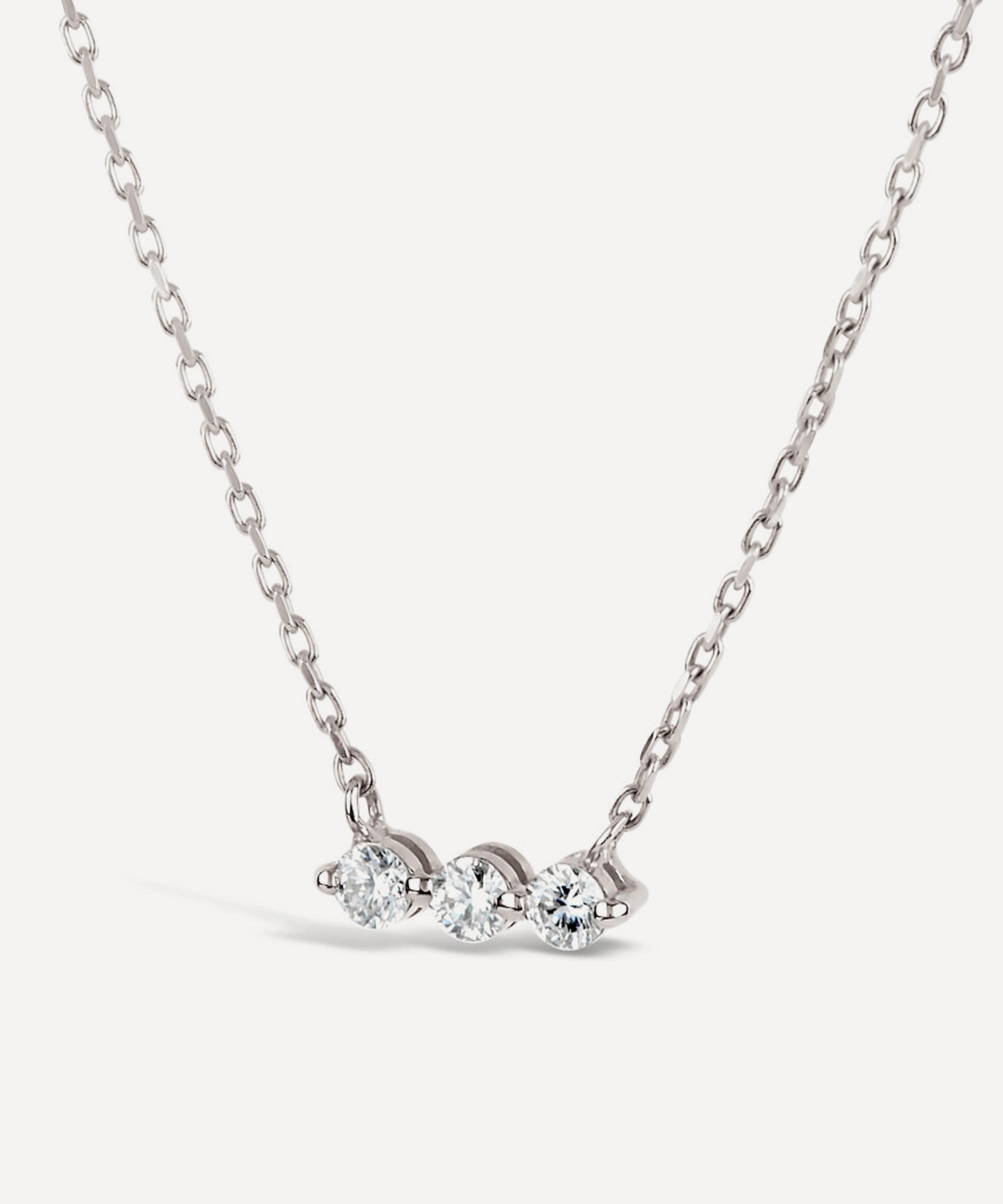 Dinny Hall - 9ct White Gold Shuga Lab-Grown Diamond Bar Pendant Necklace image number 2