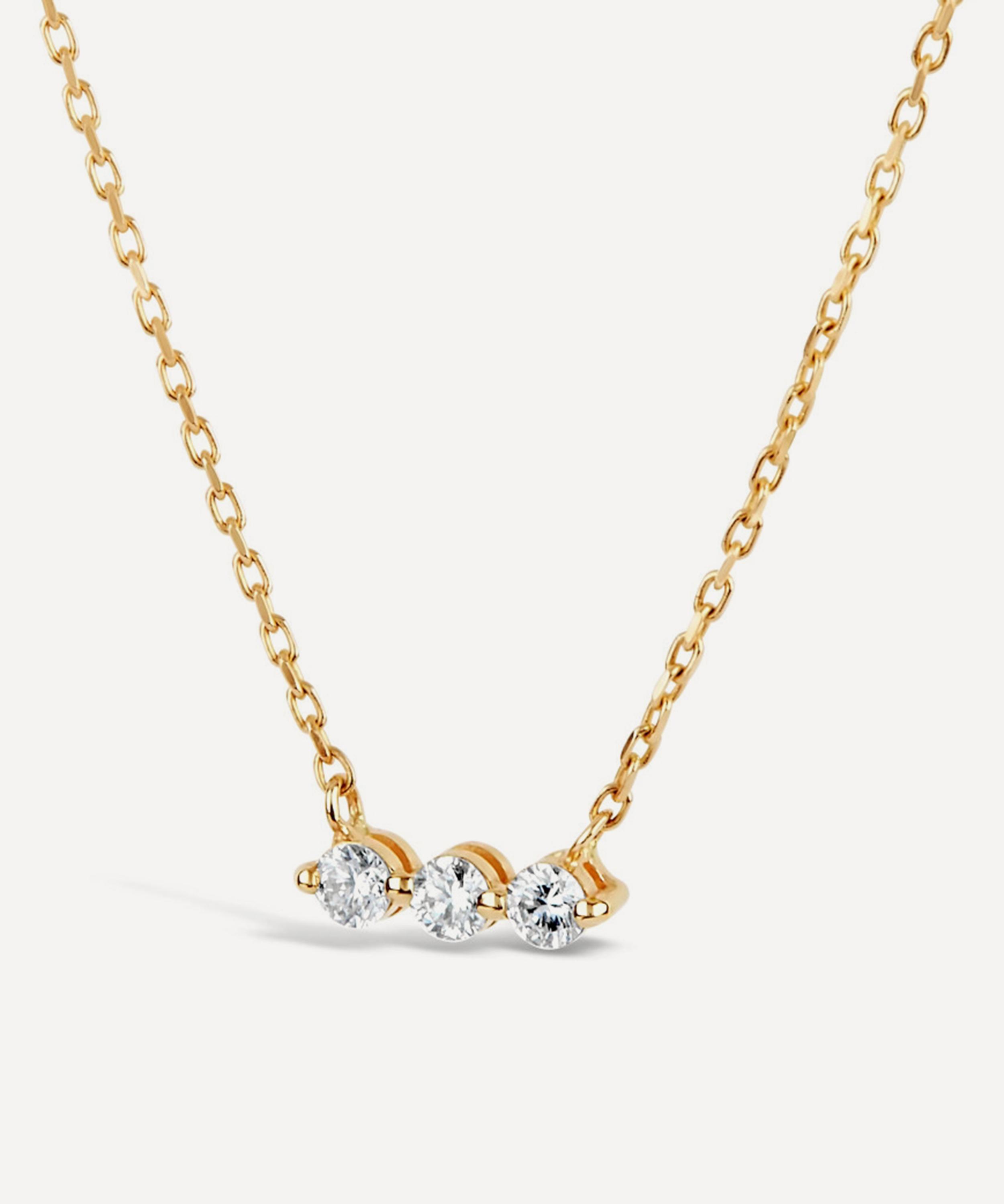 Dinny Hall - 9ct Gold Shuga Lab-Grown Diamond Bar Pendant Necklace