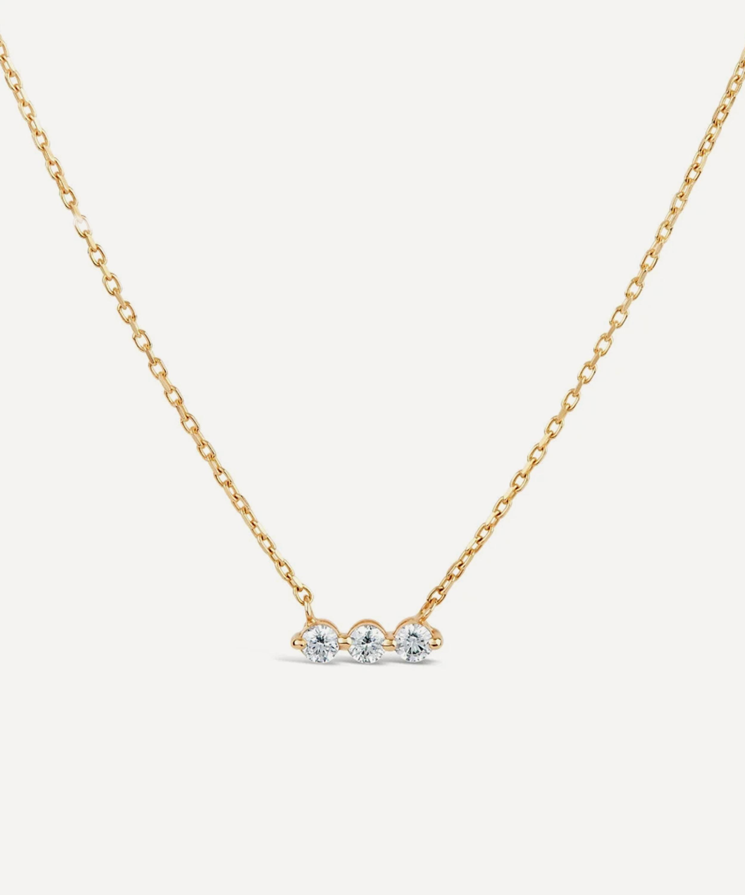 Dinny Hall - 9ct Gold Shuga Lab-Grown Diamond Bar Pendant Necklace image number 2
