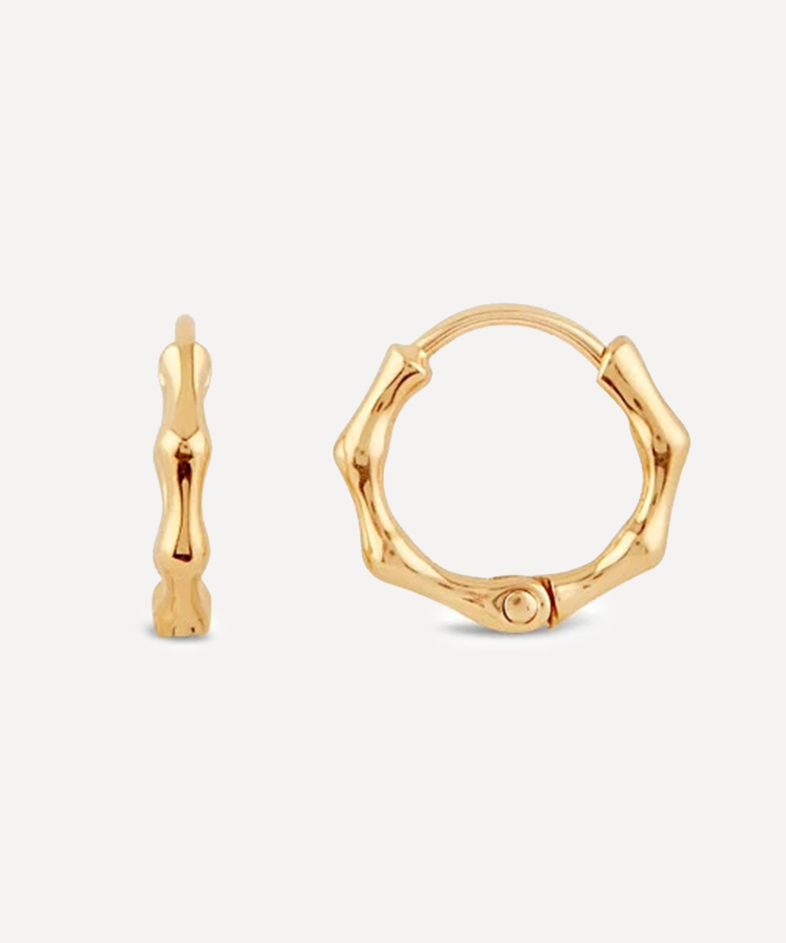 Dinny Hall - 9ct Gold Bamboo Hoop Earrings image number 2