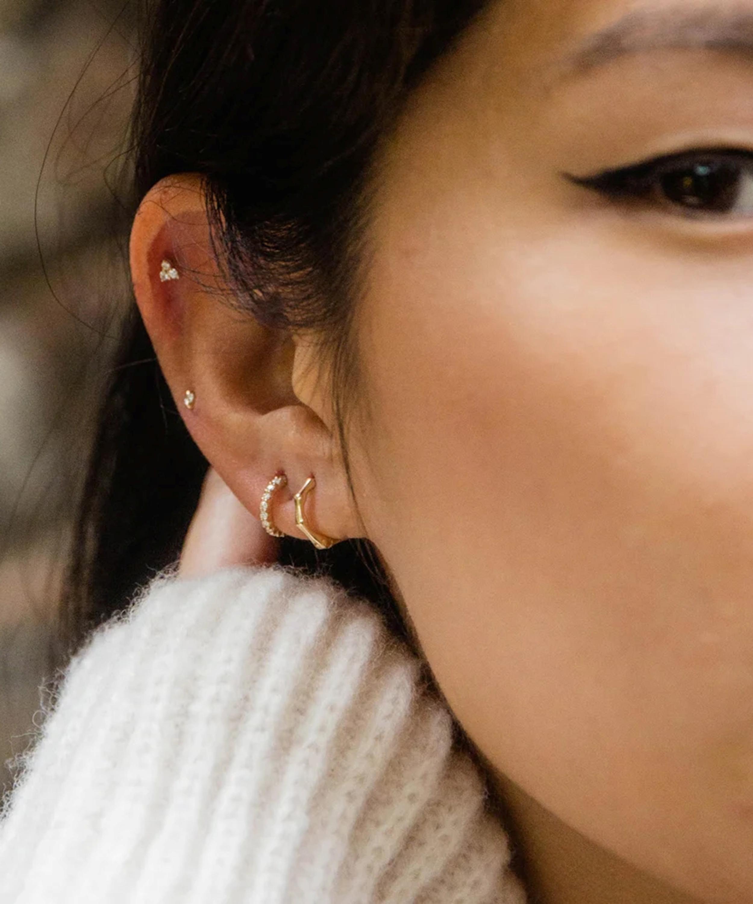 Dinny Hall - 9ct Gold Bamboo Hoop Earrings image number 3