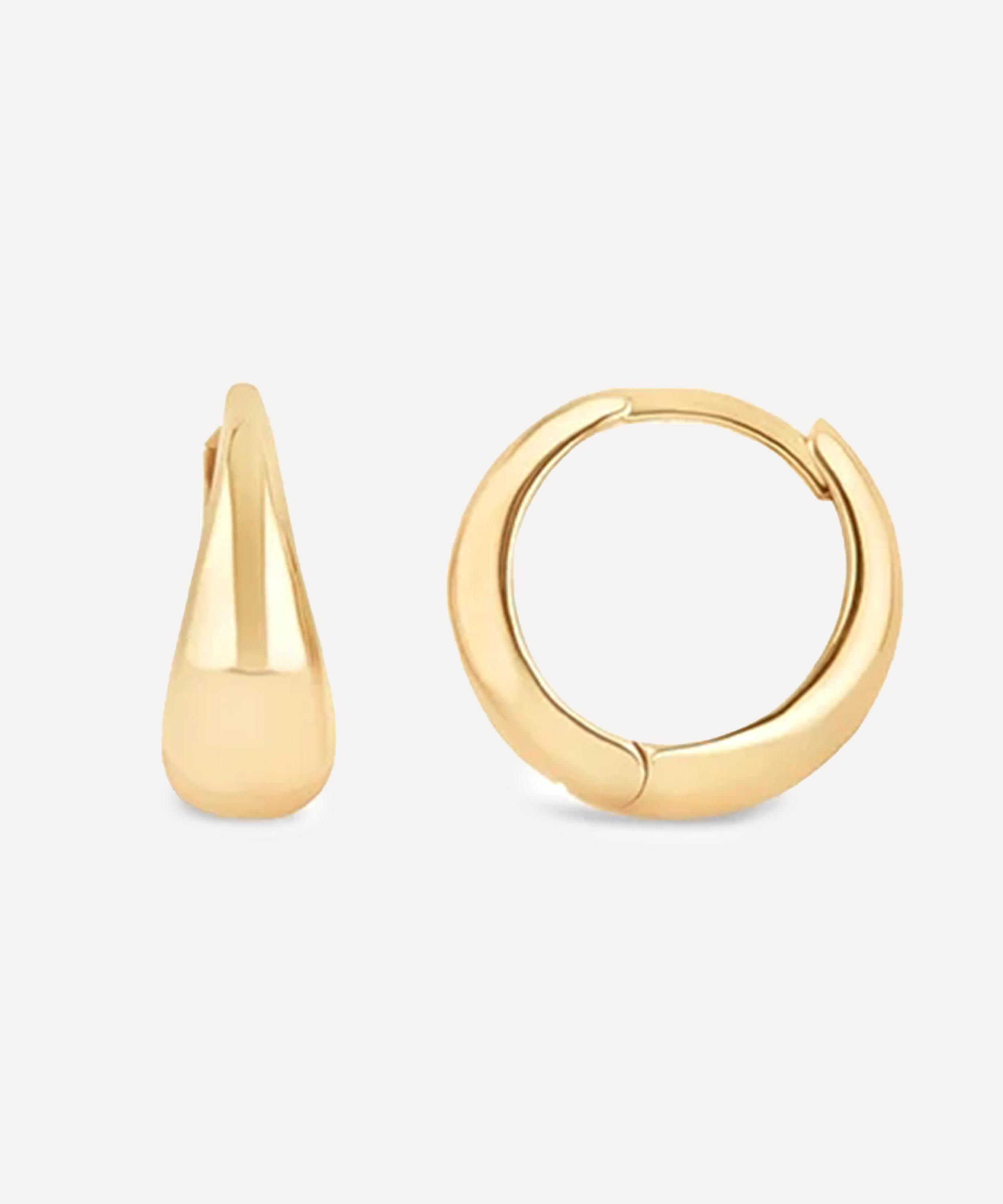 Dinny Hall - 9ct Gold Scoop Mini Huggie Hoop Earrings image number 2
