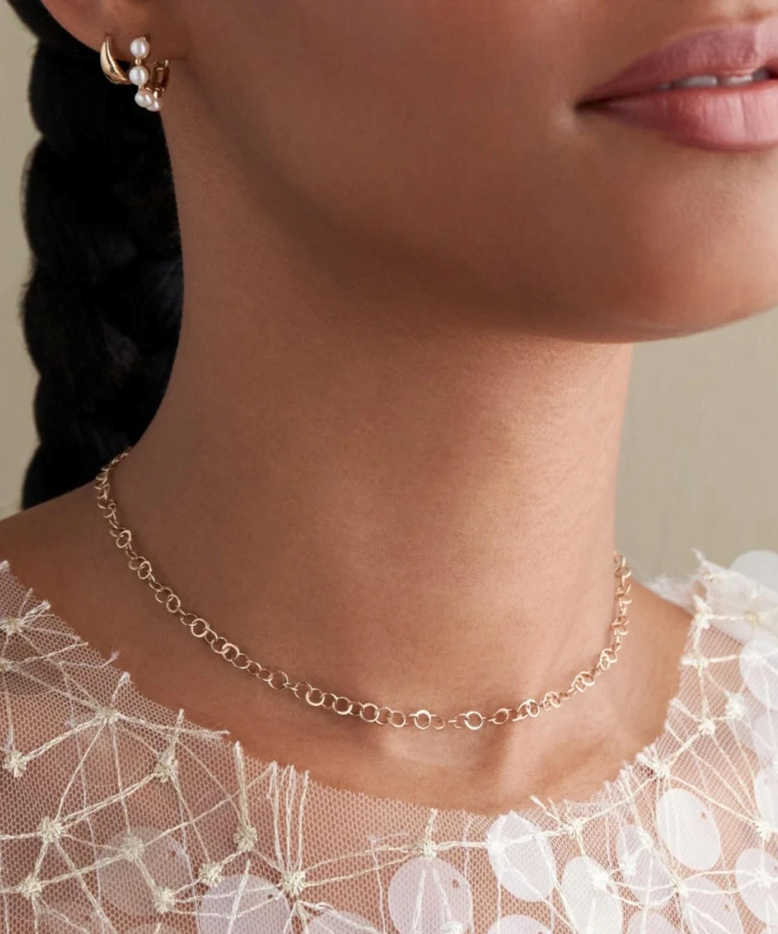 Dinny Hall - 9ct Gold Planished Chain Necklace image number 1