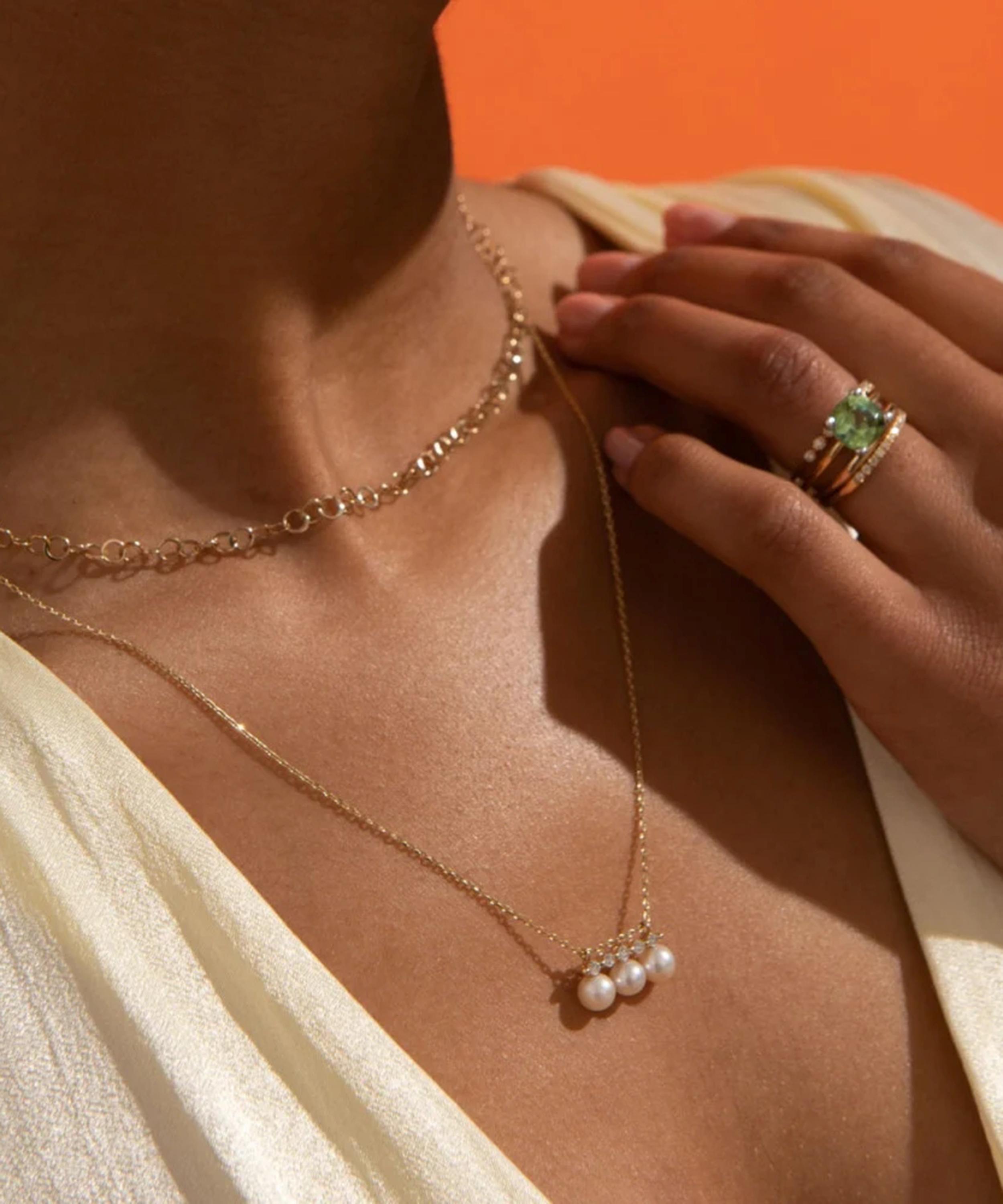 Dinny Hall - 9ct Gold Planished Chain Necklace image number 2