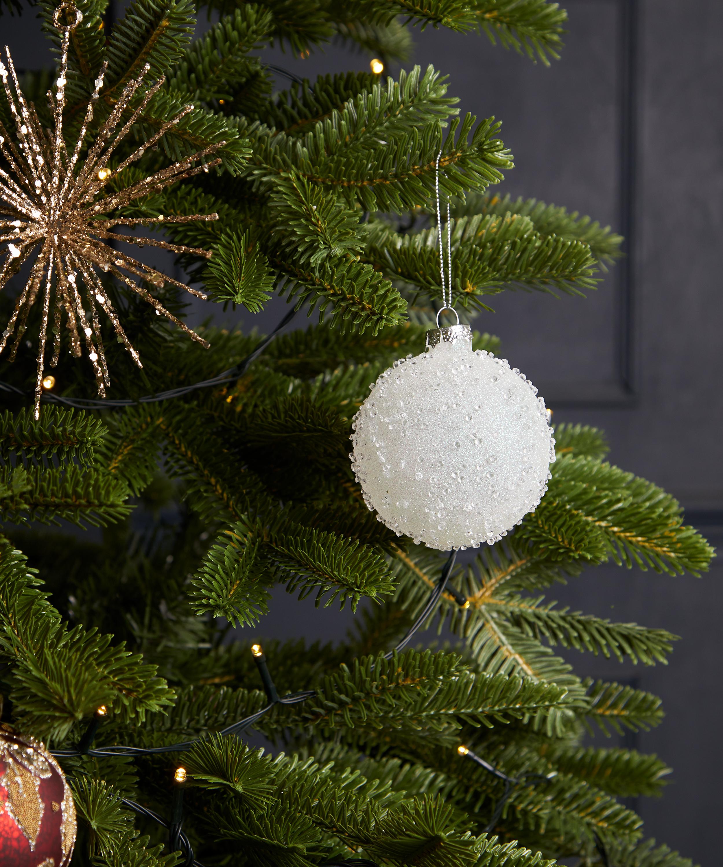 Christmas - Glass Iridescent White Bauble image number 1