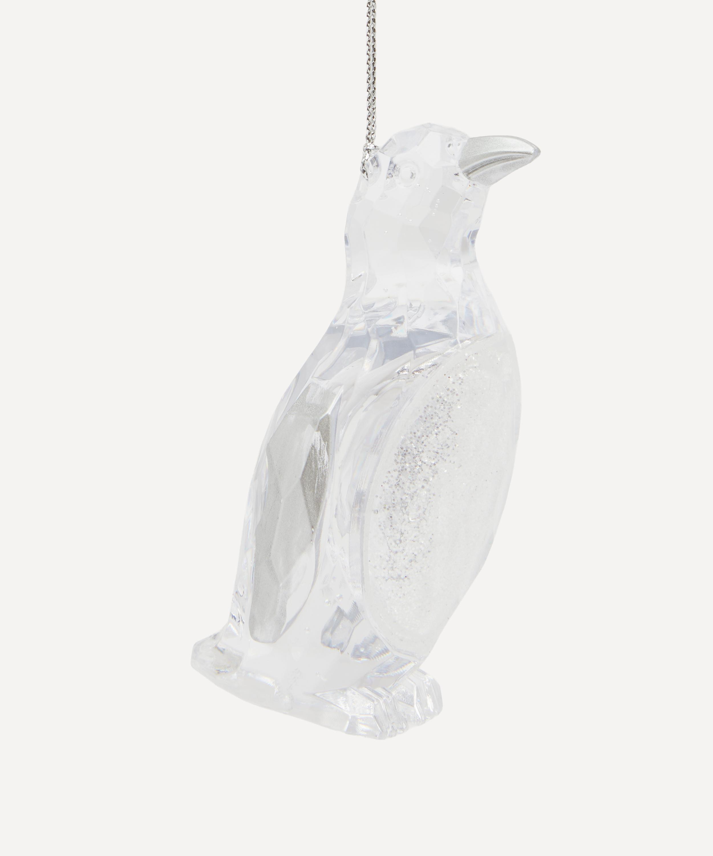 Christmas - Acrylic White Glitter Penguin Ornament image number 0