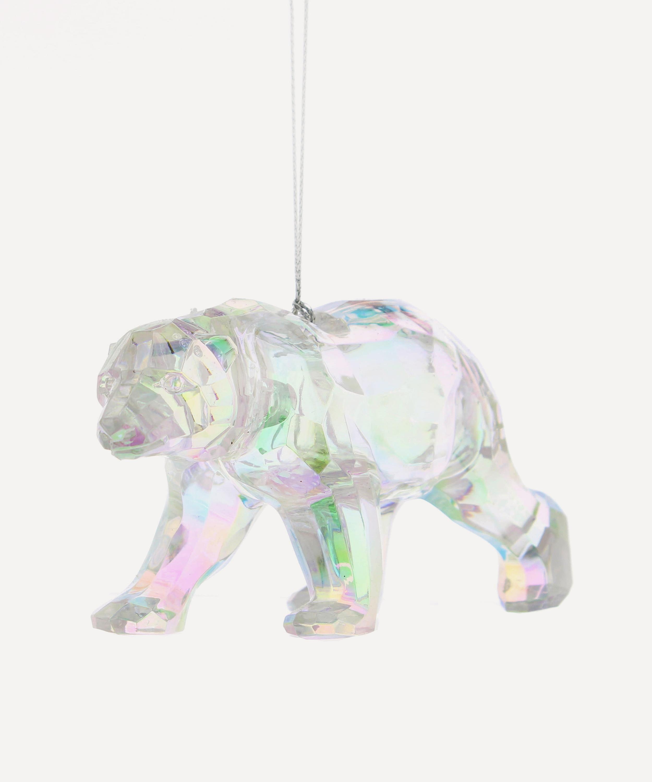 Christmas - Glass Iridescent Polar Bear Ornament image number 0