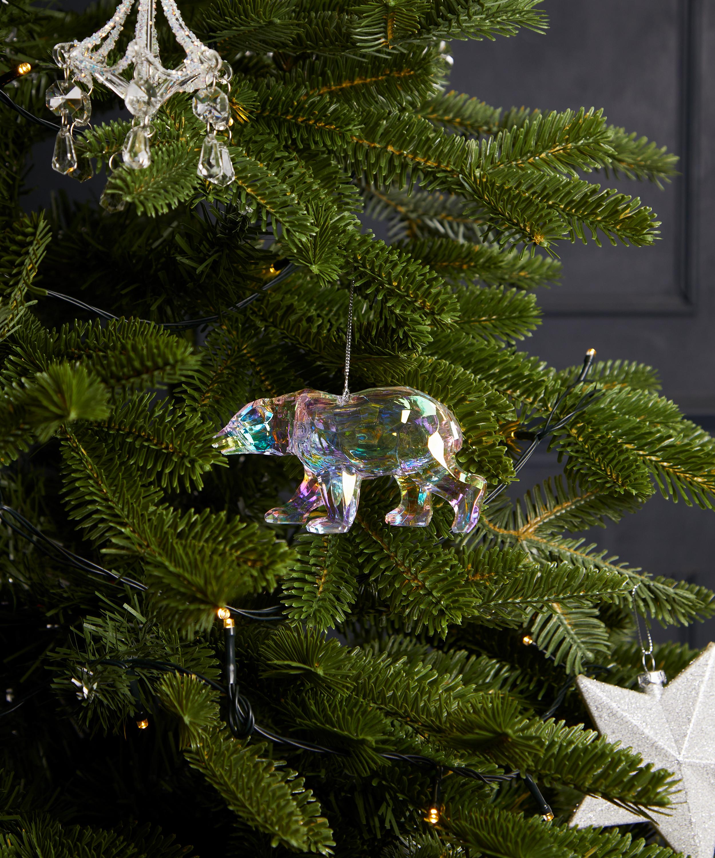 Christmas - Glass Iridescent Polar Bear Ornament image number 1