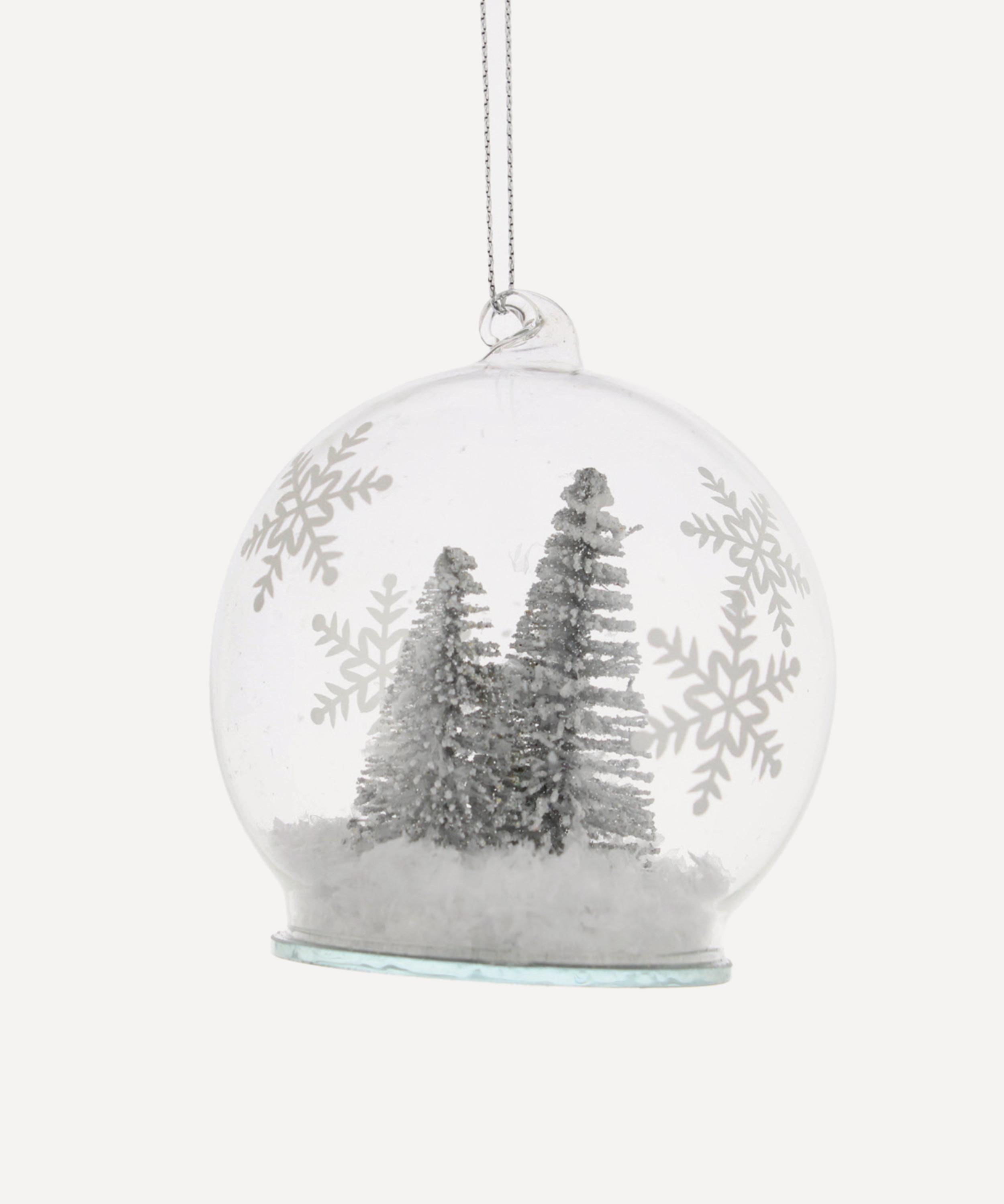 Christmas - Glass Winter Tree Scene Dome Ornament image number 0