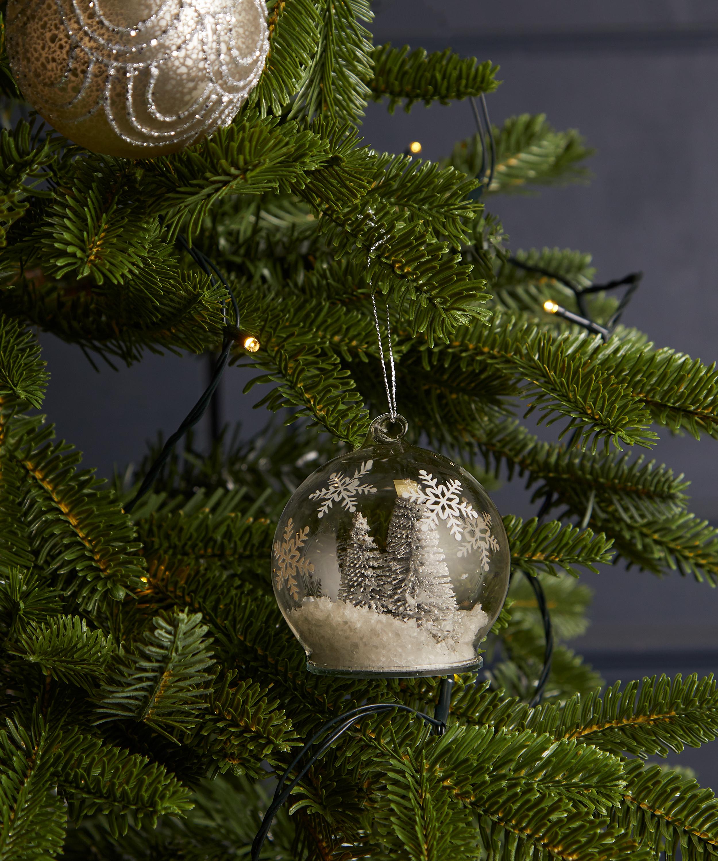Christmas - Glass Winter Tree Scene Dome Ornament image number 1
