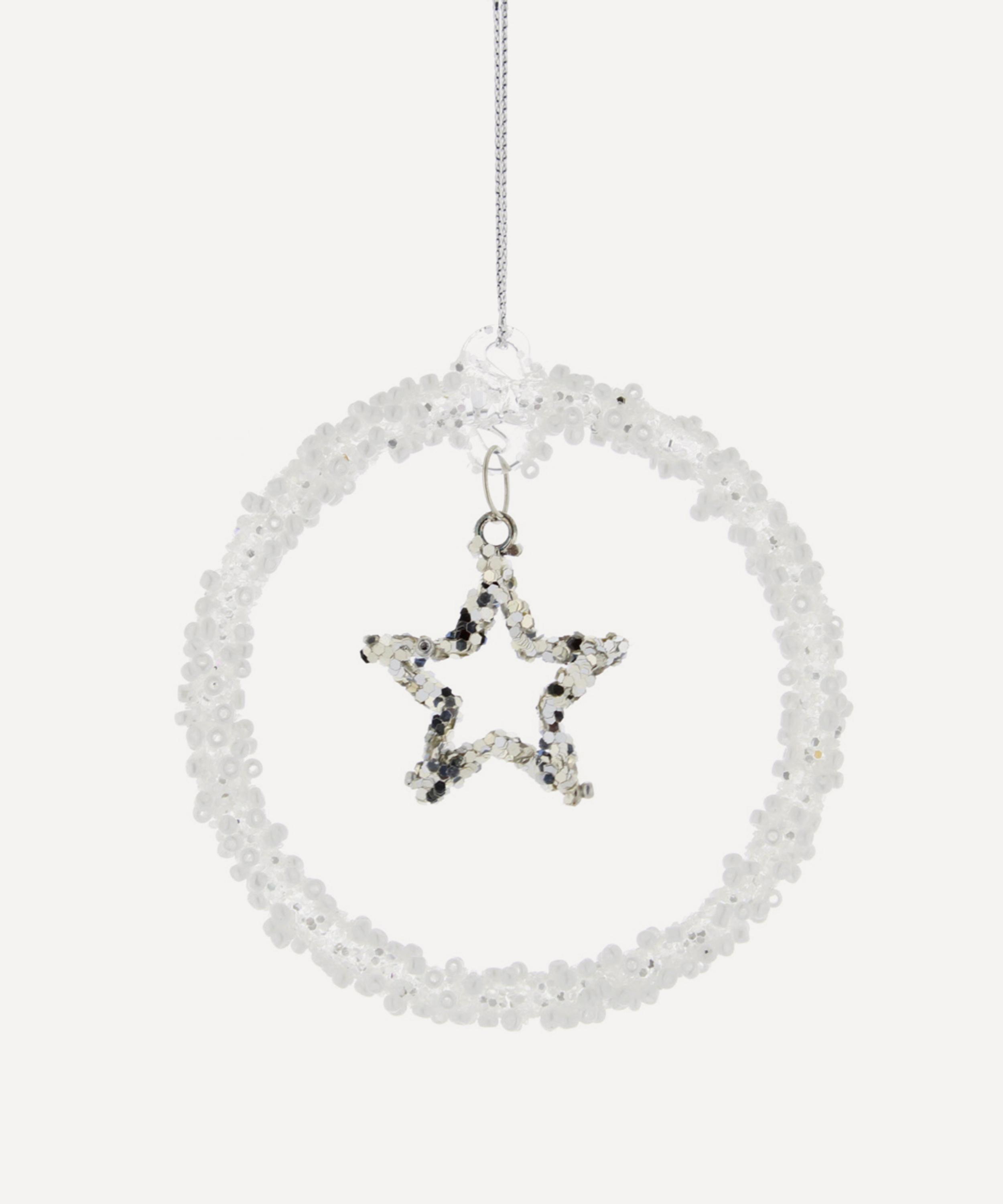Christmas - Glass Silver Star Bauble image number 0