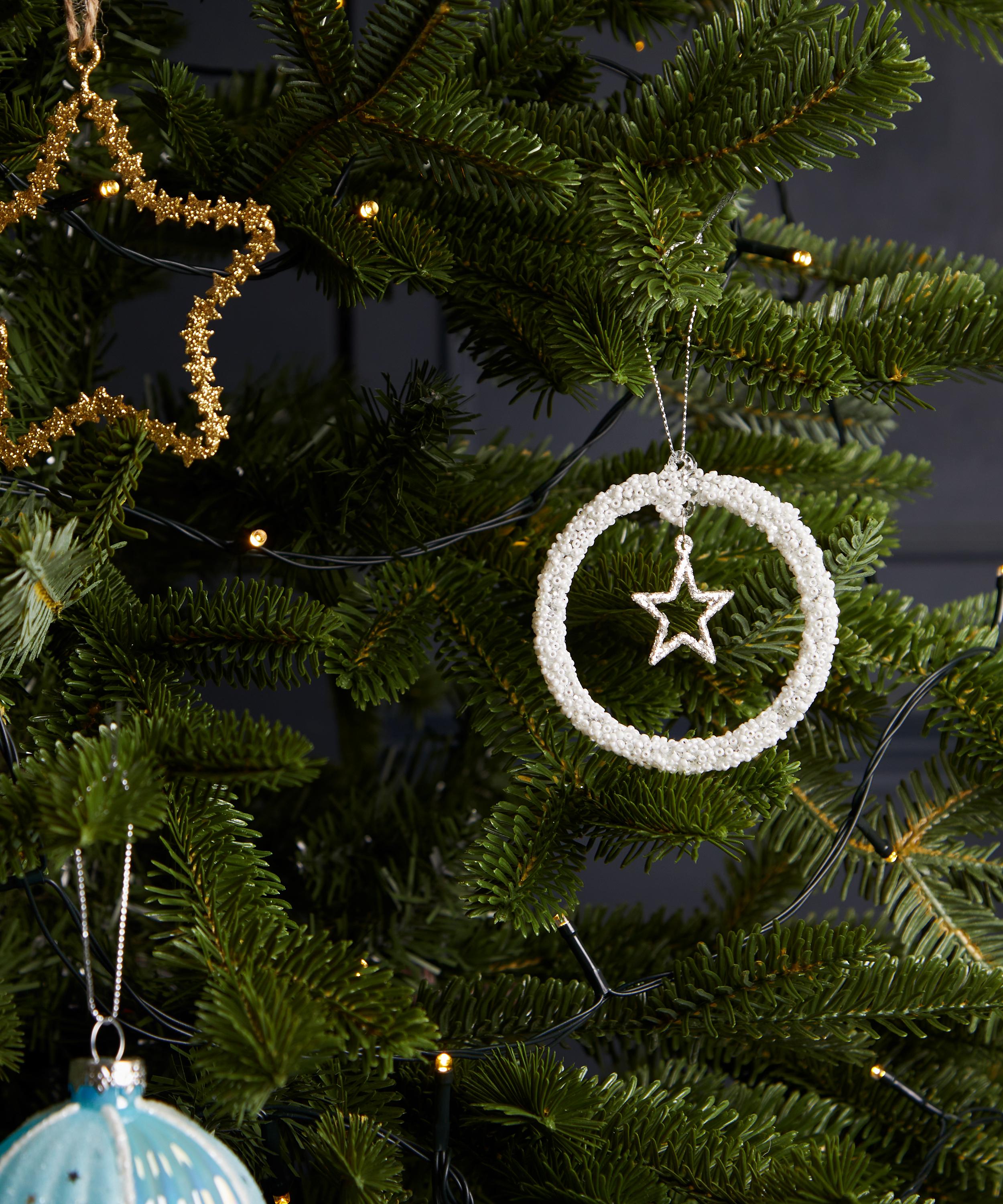 Christmas - Glass Silver Star Bauble image number 1