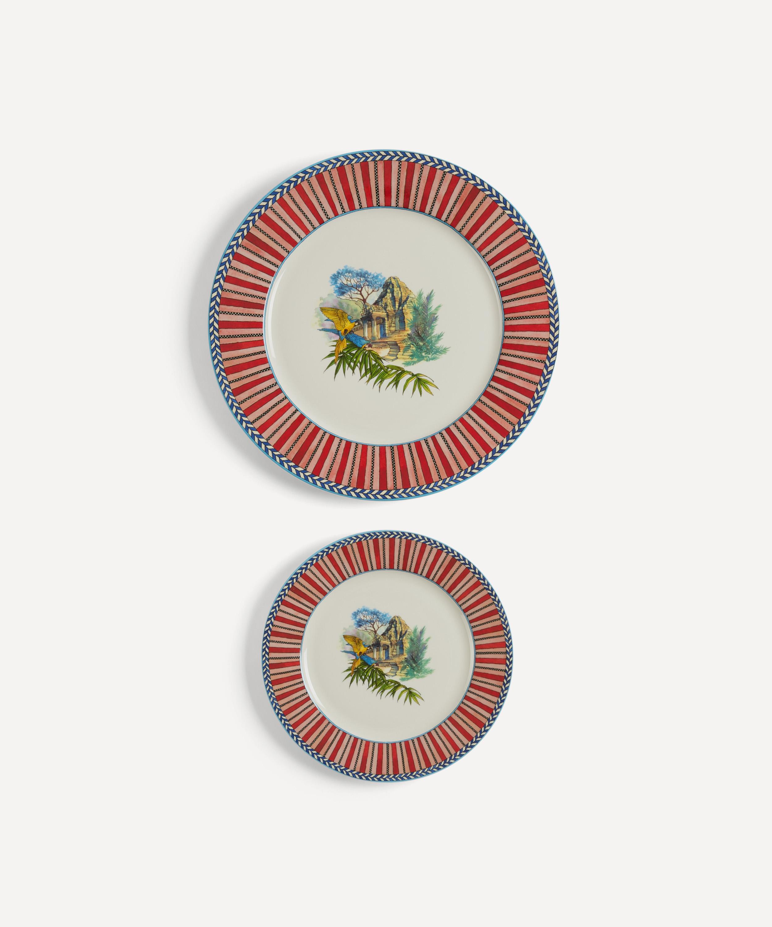 Lisa Corti - Jungle Parrot Dinner and Dessert Plates Set of Two