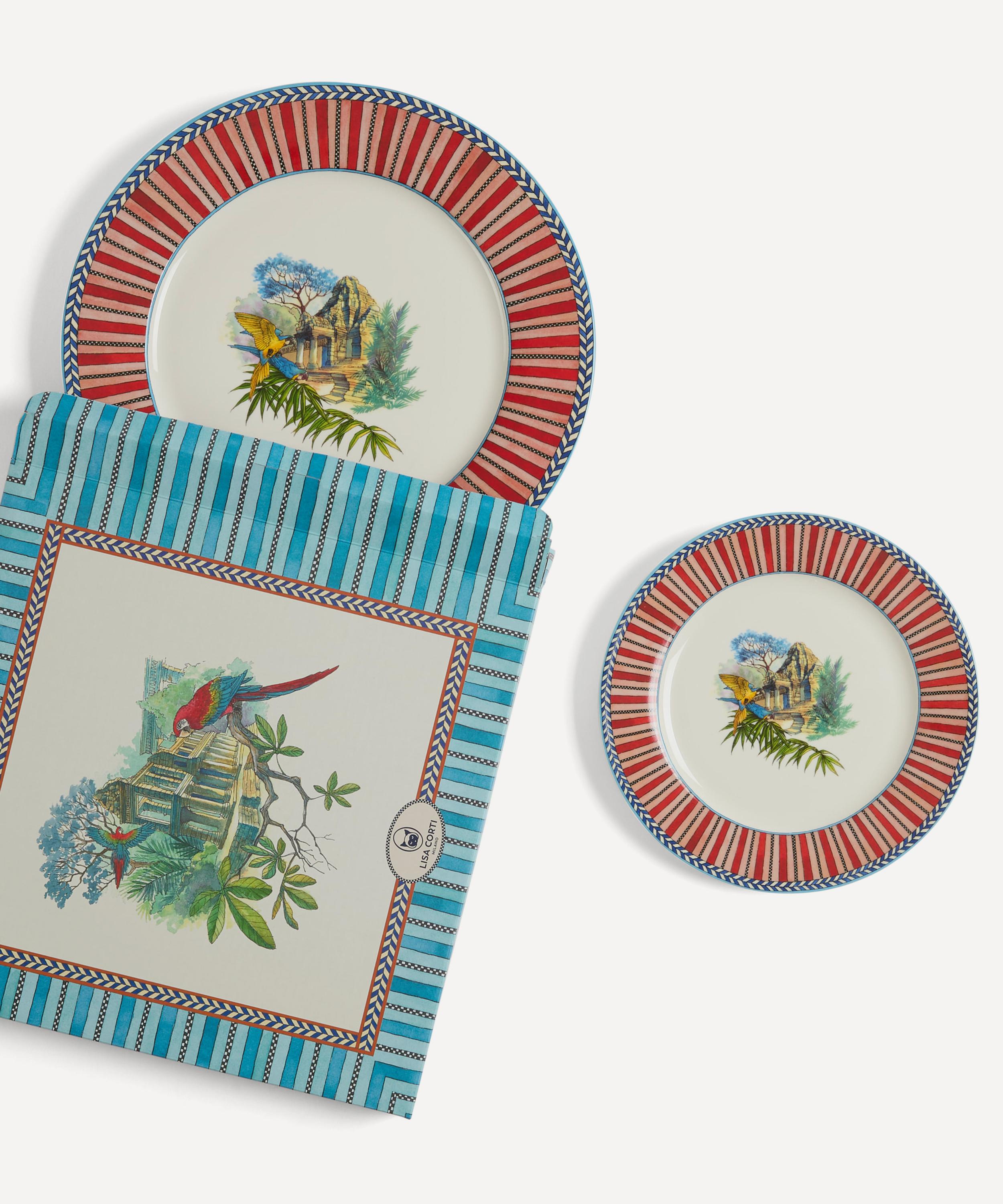 Lisa Corti - Jungle Parrot Dinner and Dessert Plates Set of Two image number 1