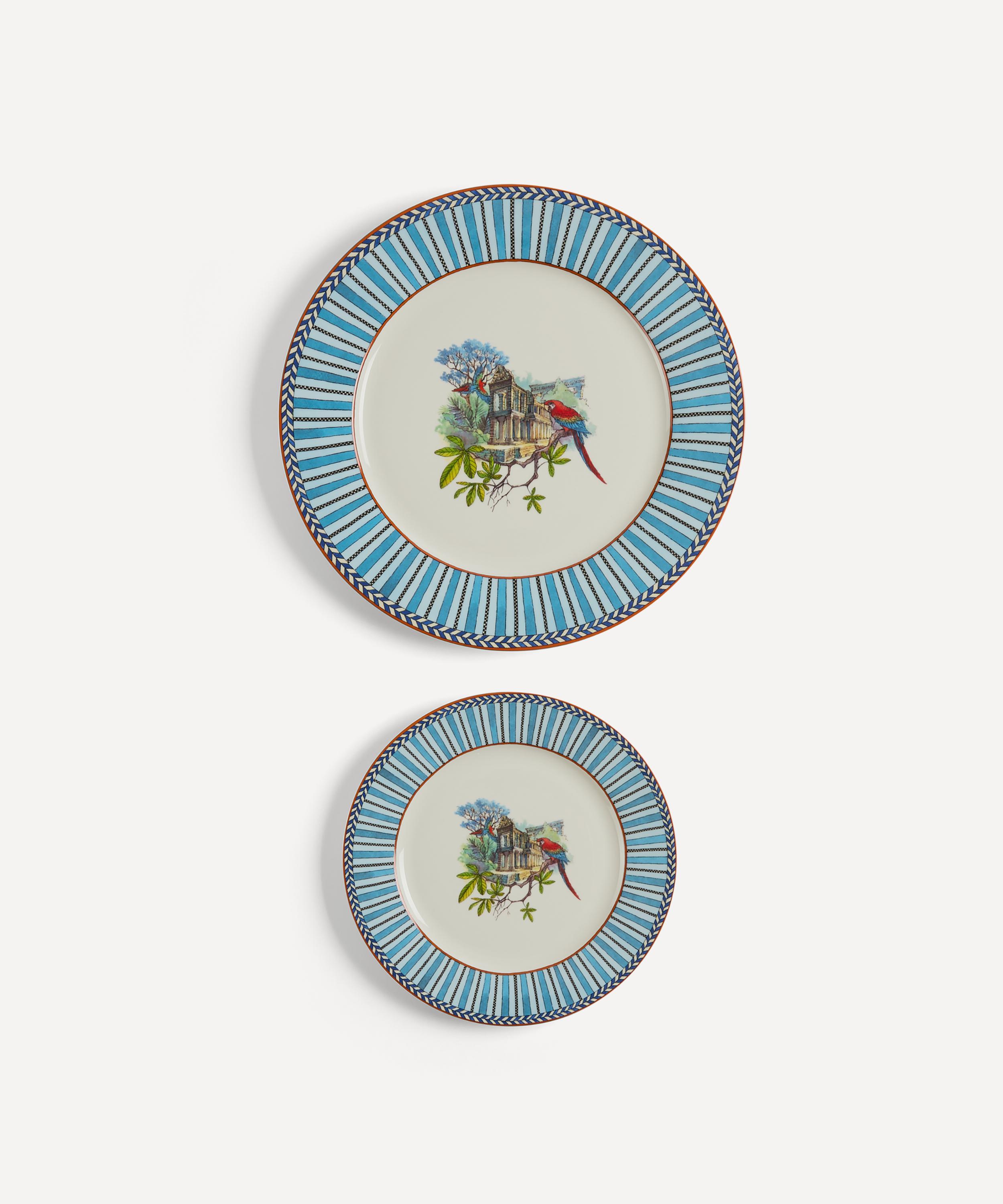 Lisa Corti - Jungle Parrot Dinner and Dessert Plates Set of Two