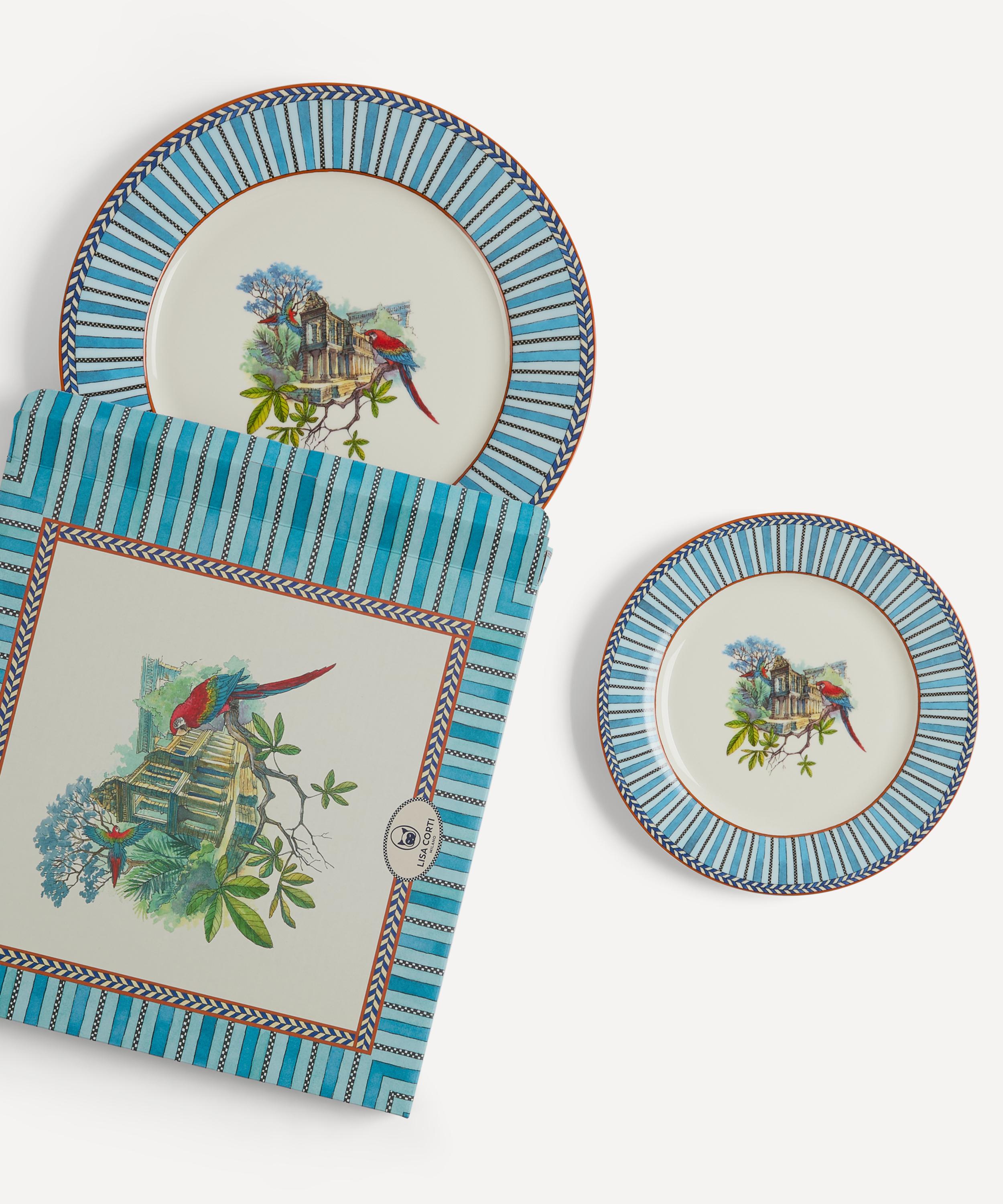 Lisa Corti - Jungle Parrot Dinner and Dessert Plates Set of Two image number 1