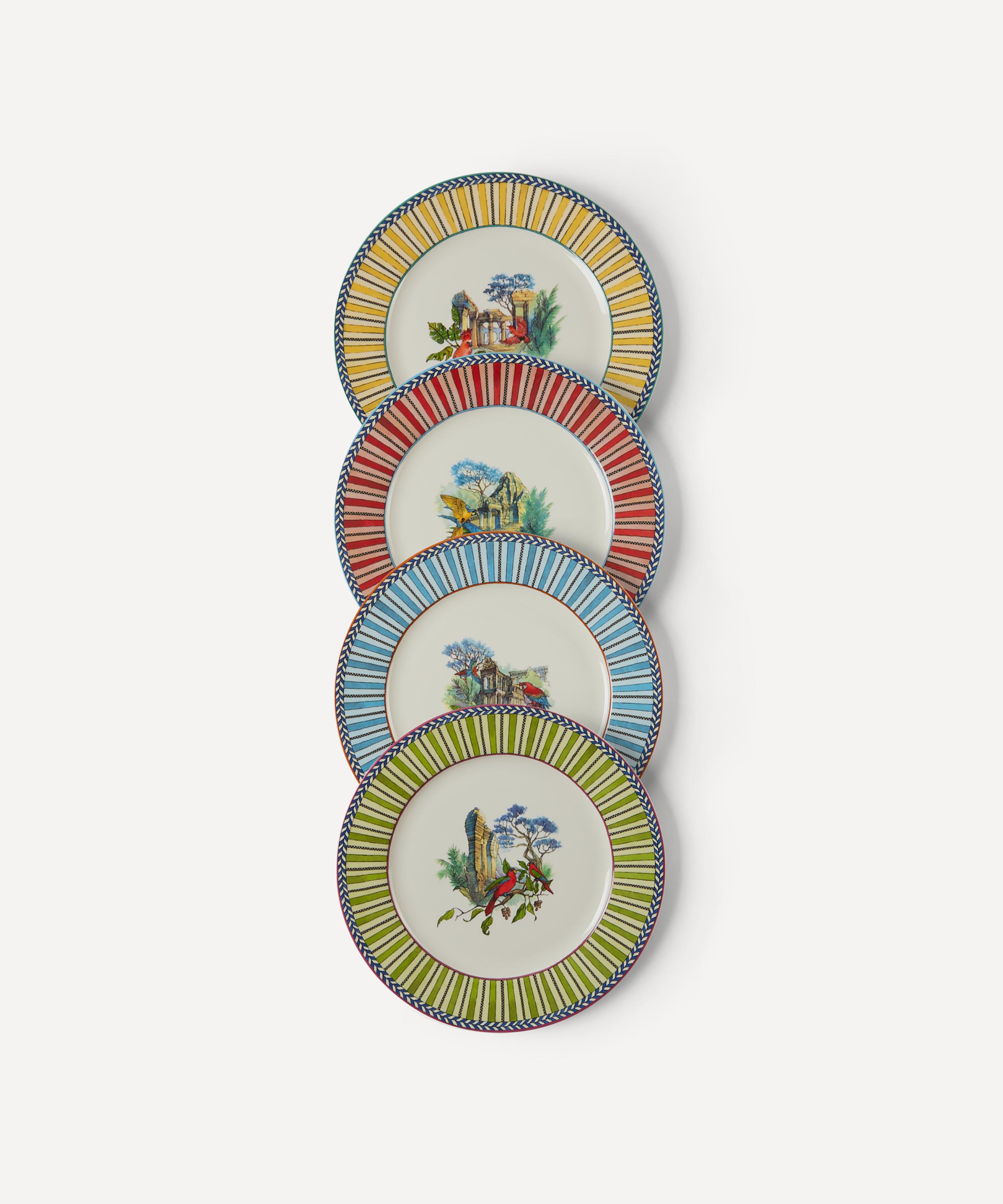Lisa Corti - Jungle Parrot Dessert Plates Set of Four