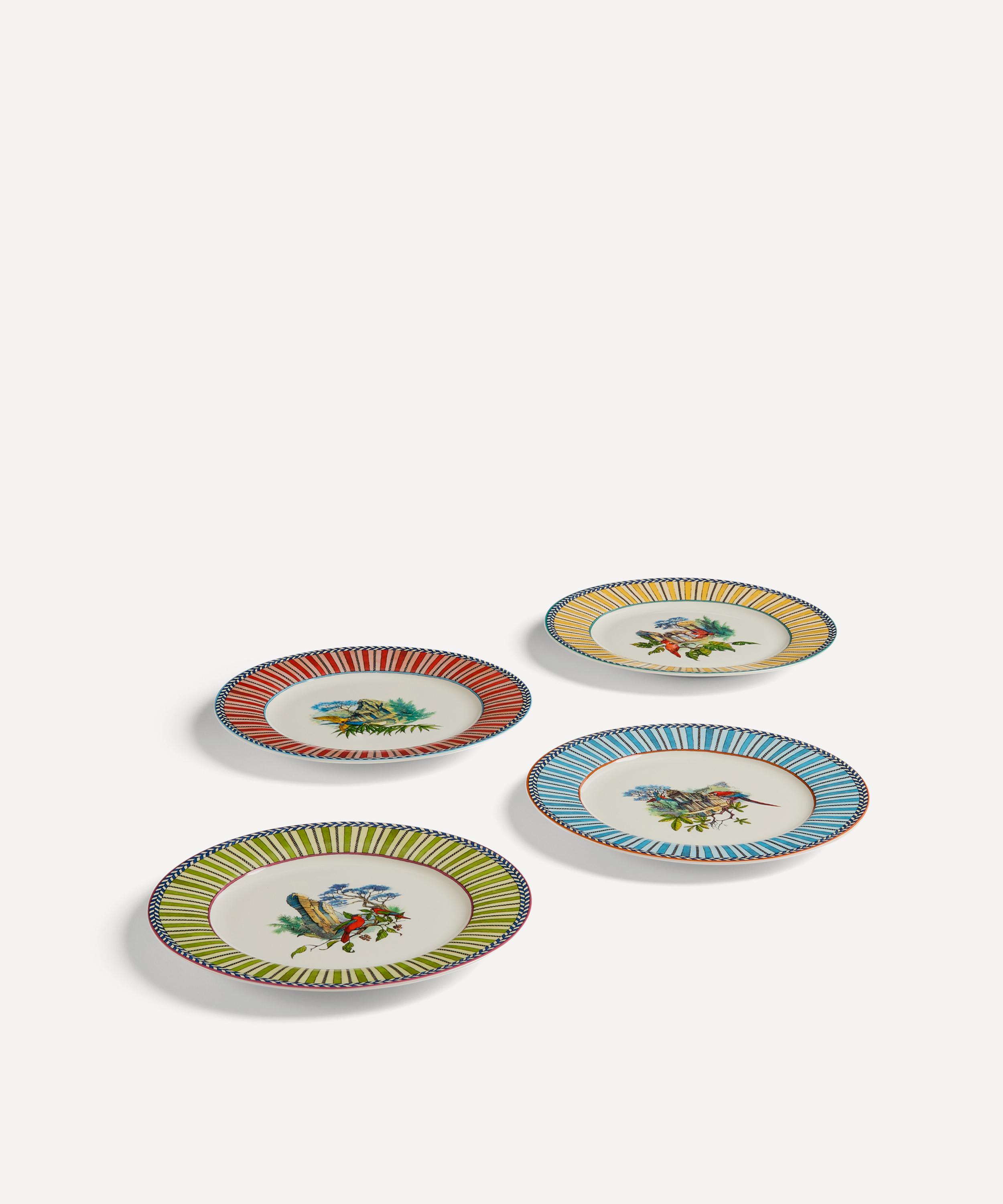 Lisa Corti - Jungle Parrot Dessert Plates Set of Four image number 1